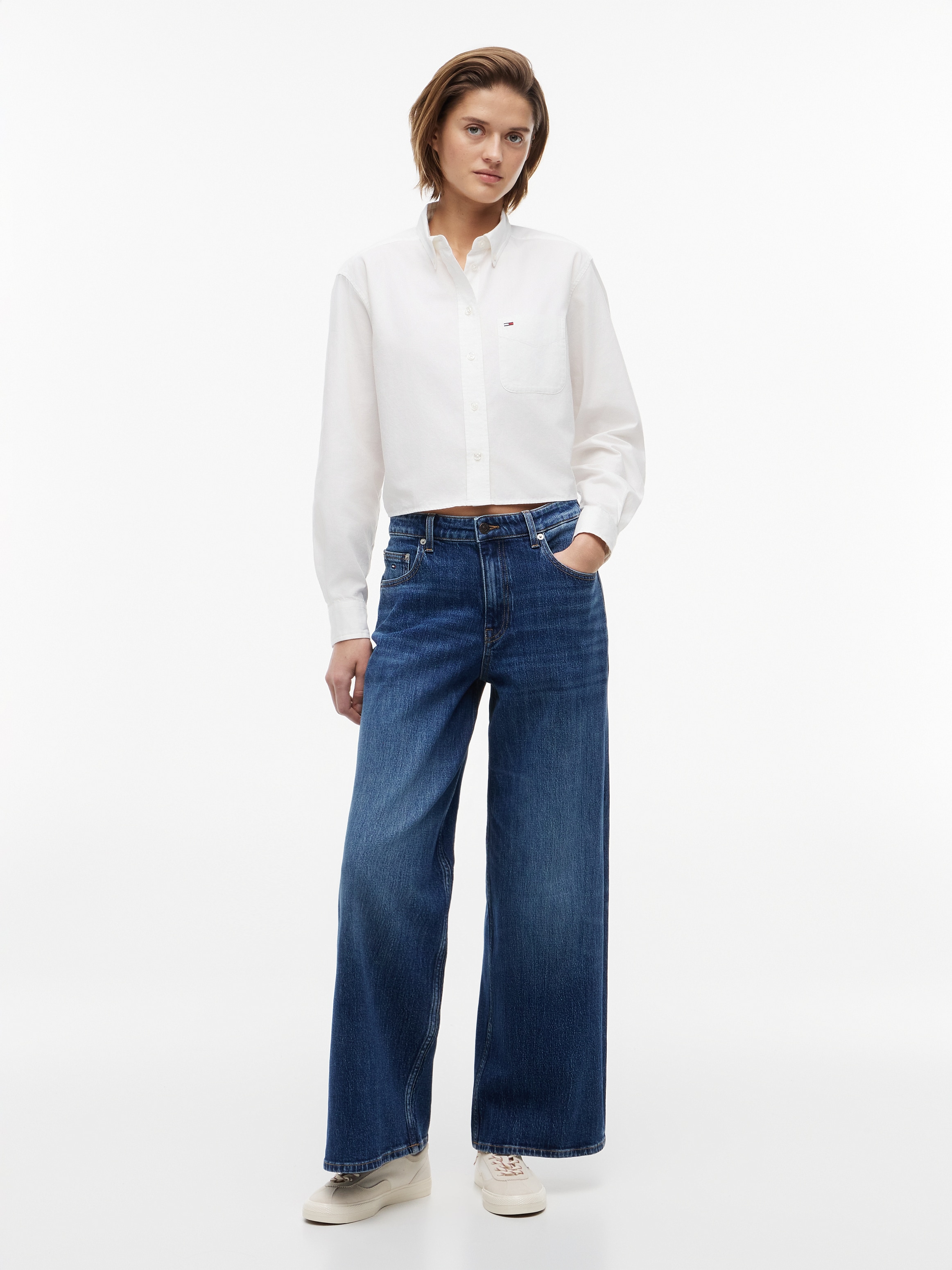 Tommy Jeans Loose-fit-Jeans »CHARLIE MR LOOSE W« Denim mit Leinen, loose fit, teil-elastisches Bündchen