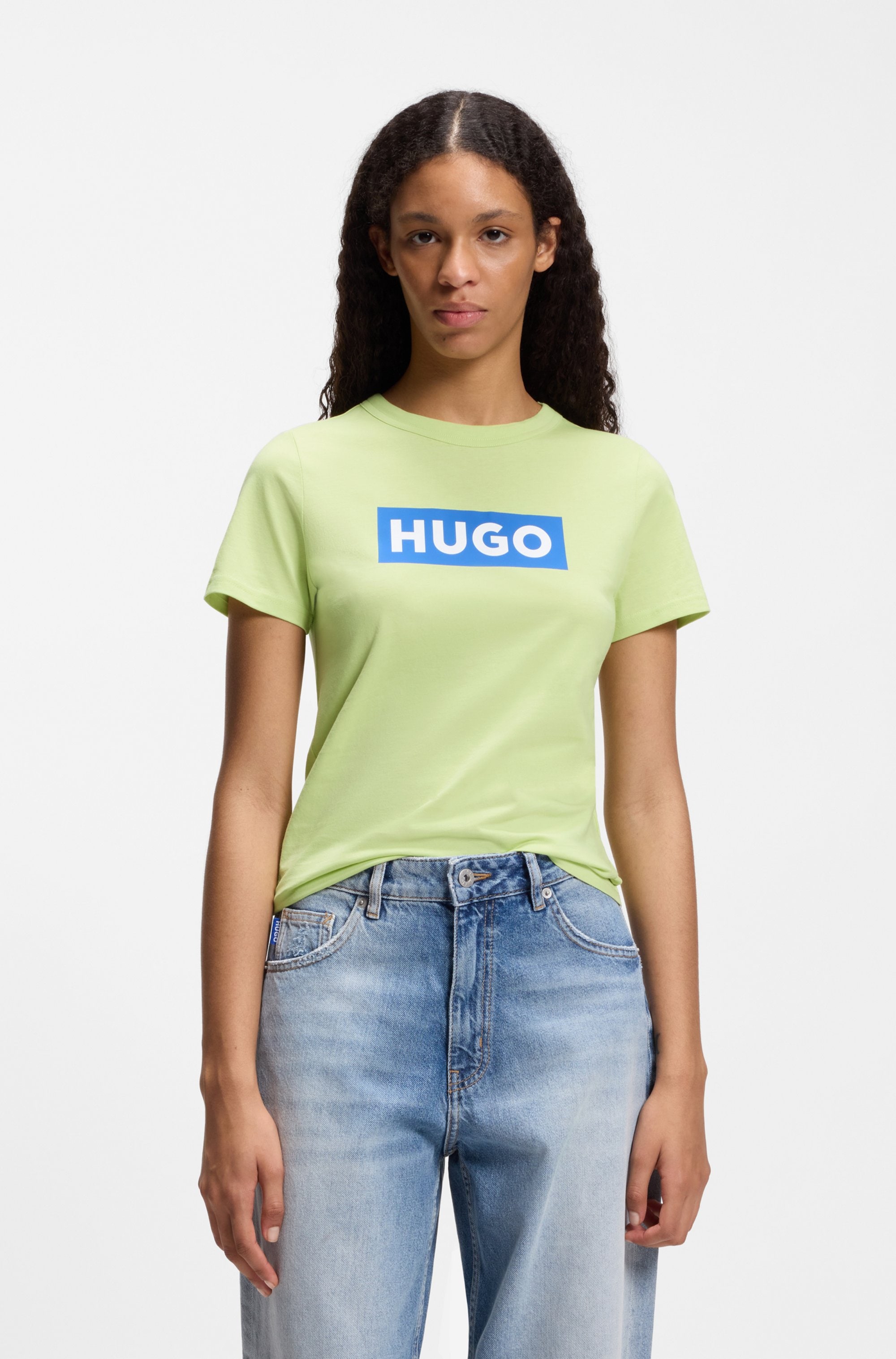 HUGO Blue T-Shirt "Classic Tee" mit Rundhals, Logodruck günstig online kaufen