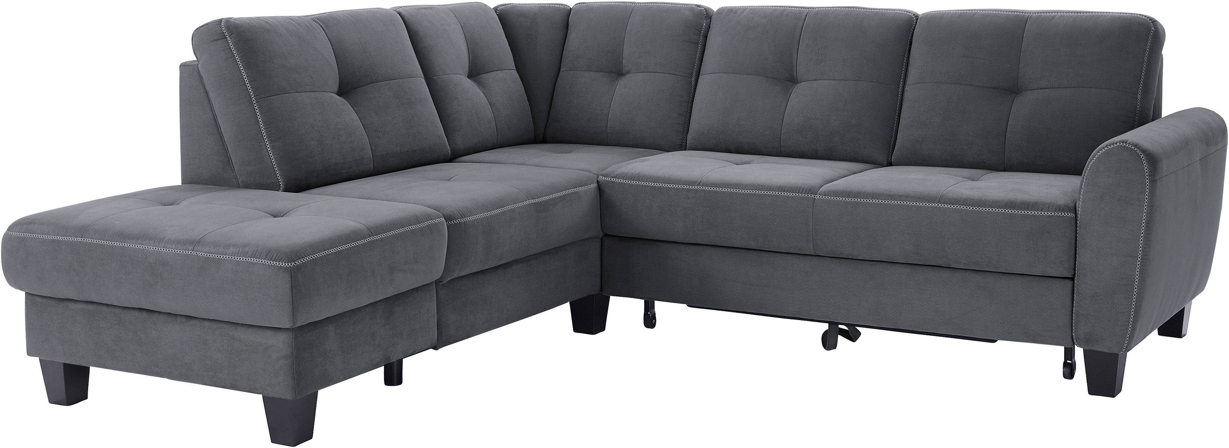 sit&more Ecksofa »Varese L-Form«, mit Federkern, wahlweise mit Bettfunktion und Stauraum