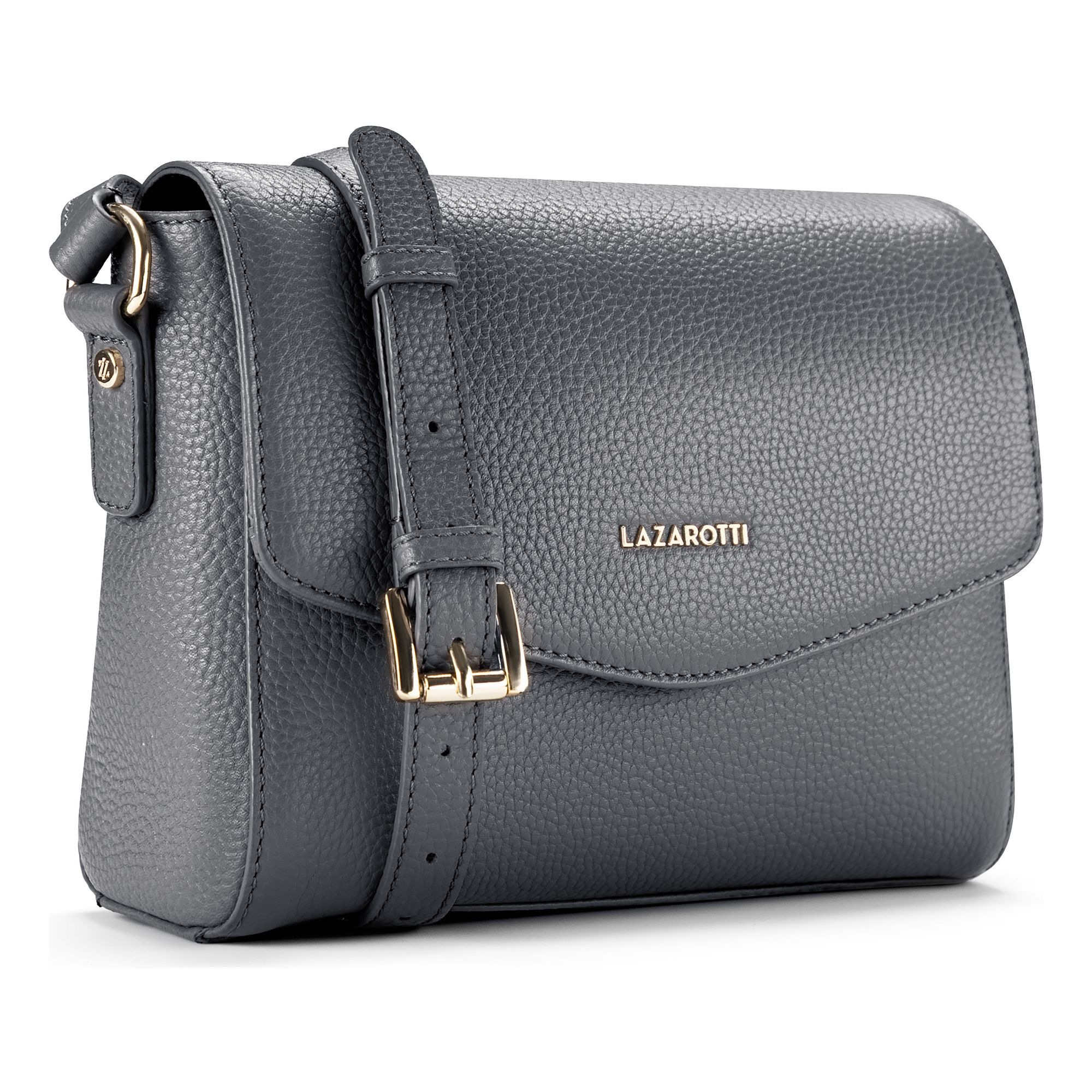 Lazarotti Umhängetasche »Bologna Leather Crossbody Umhängetasche Leder 22 cm«