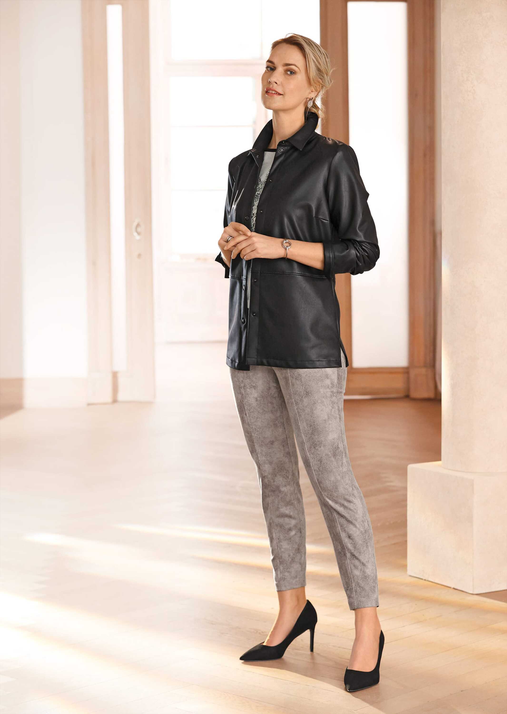 Thumbnail - GOLDNER Jackenblazer "Kurzgröße Lässige Blusenjacke in Lederoptik" Ohne