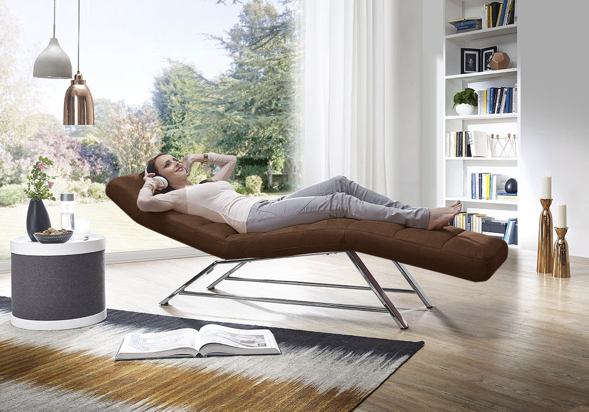 W.SCHILLIG Relaxliege "daily dreams bequem und elegant, B/T 75/170cm" Funktionsliege wahlweise mit Motor, Gestell Chrom, Breite 75 cm