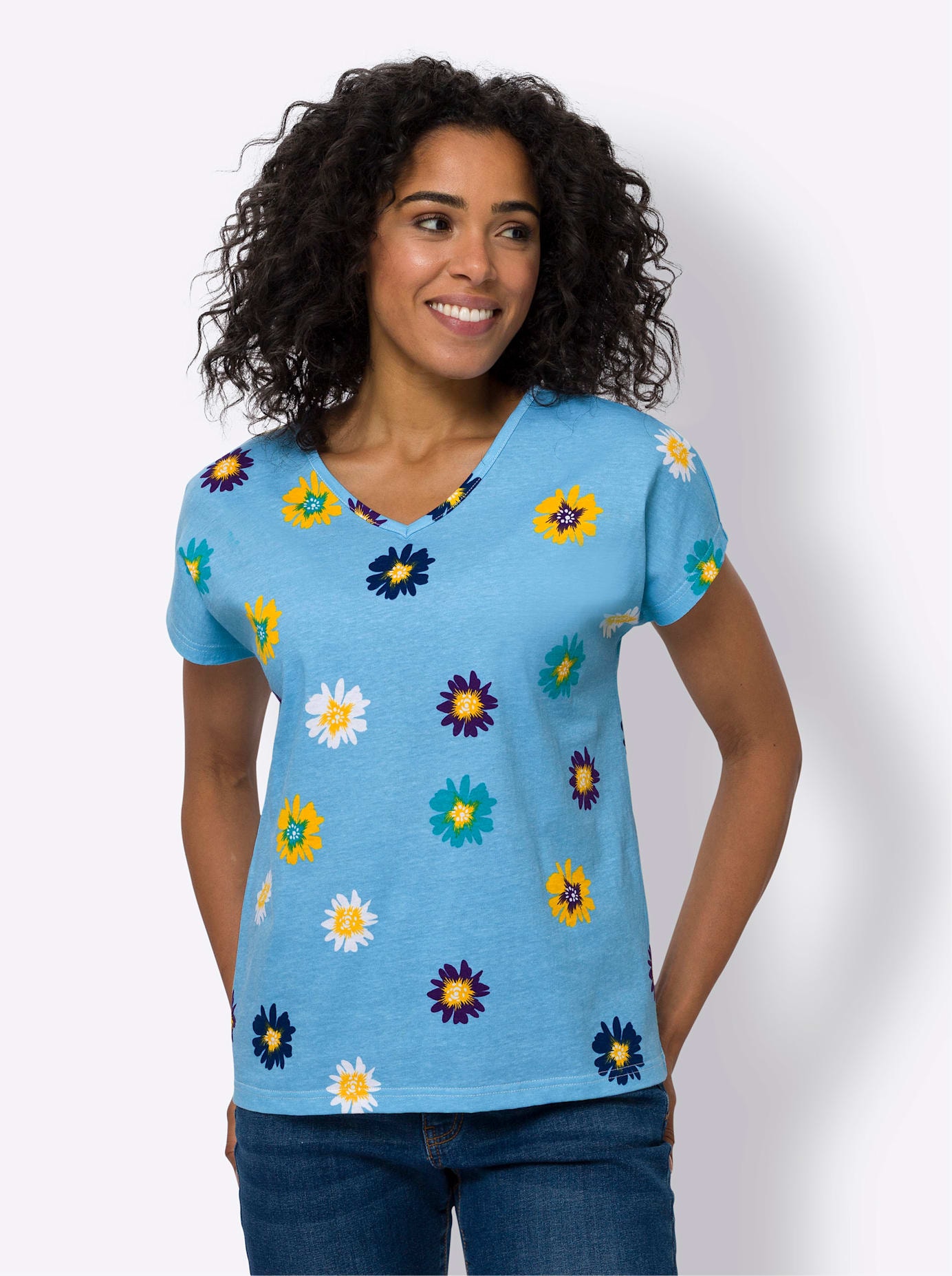 Classic Basics Kurzarmshirt "V-Shirt", (1 tlg.) günstig online kaufen