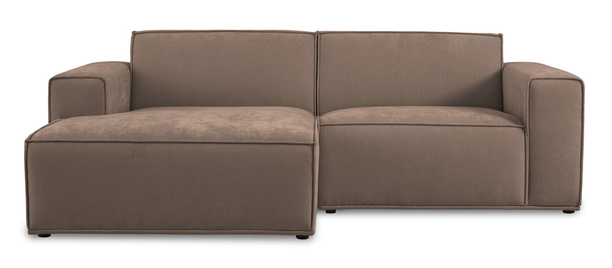 Home affaire Ecksofa »Avelin, 228 cm, L-Form, Chenille, Struktur-Boucle«, mit Wellenunterfederung, Kedernaht, bodentief, Skandi-Design