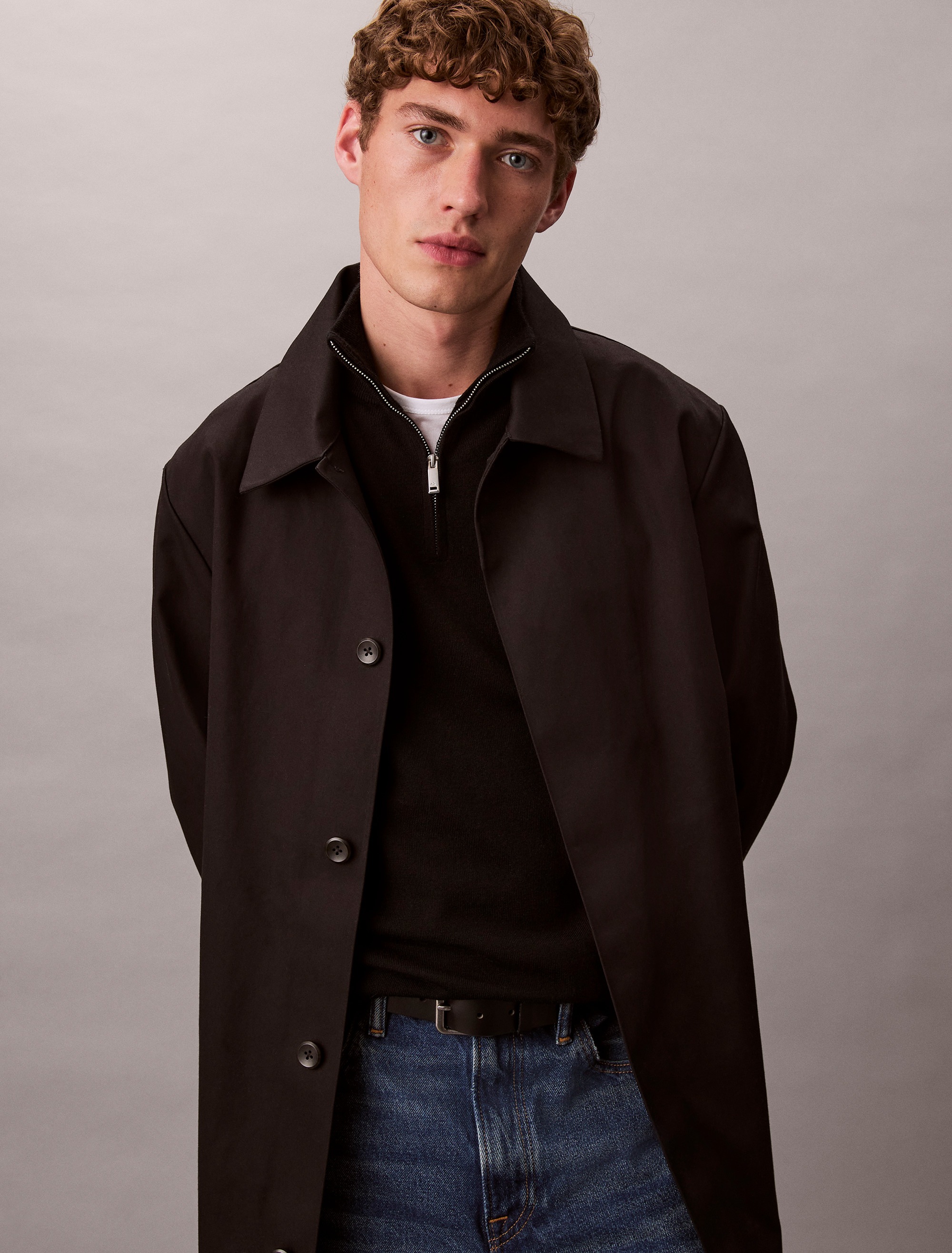 Calvin Klein Stehkragenpullover "LS 100% MERINO QZ 14GG", Mit Rundhalsaussc günstig online kaufen
