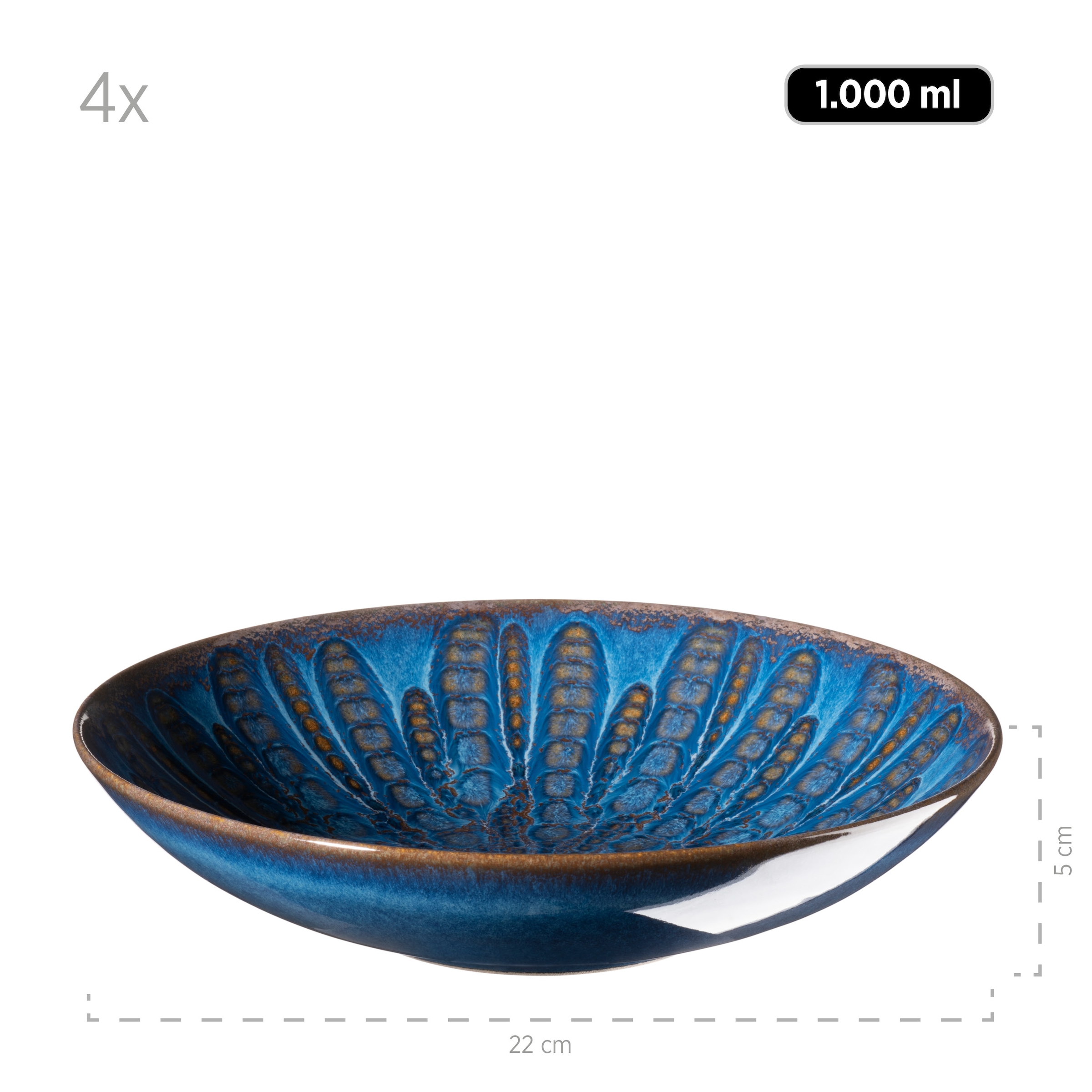 MÄSER Tafelservice »AQUAMARINE, Geschirr-Set, Steinzeug« Teller Set