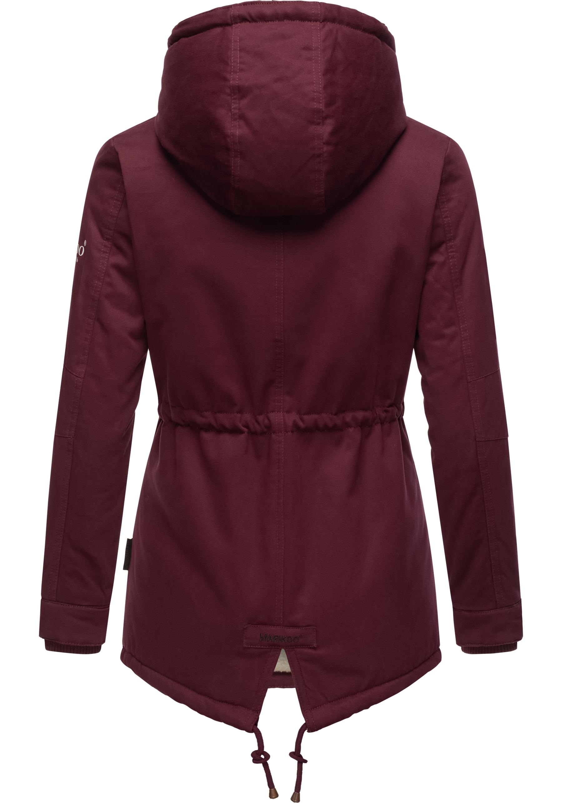 Thumbnail - Marikoo Winterjacke "Manolya" mit Kapuze stylischer Kurzmantel mit weichem Teddyfell-Futter