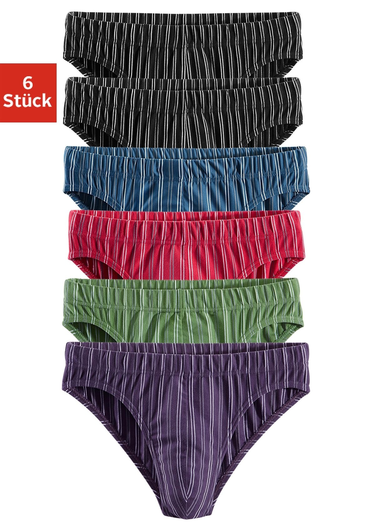 le jogger Slip Packung, 6 Stk. tlg., mit garngefärbten Streifen günstig online kaufen
