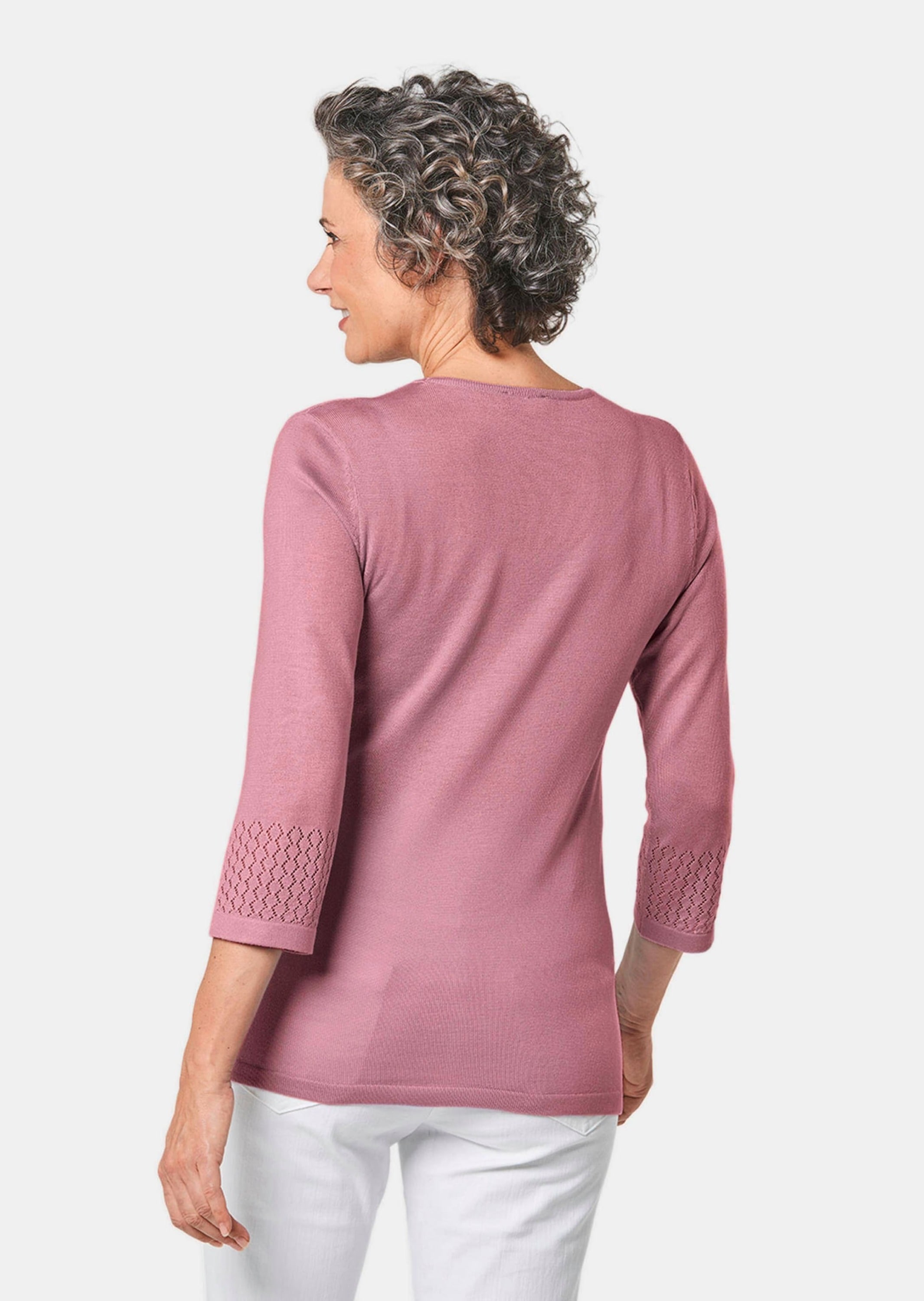 GOLDNER Rundhalspullover »Ajourpullover Pullover mit schönem Ajourmuster«