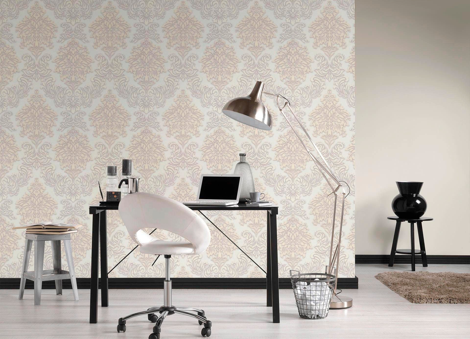 living walls Vliestapete »Metropolitan Stories Lizzy London« Barock | gemustert | ornamental leicht strukturiert Ornament Tapete Barock Metallic Tapeten Wohnzimmer Schlafzimmer Küche
