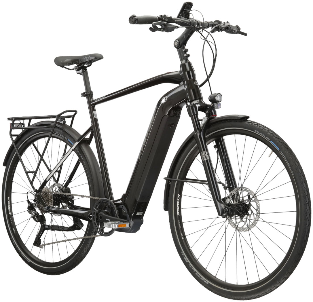 Kross E-Bike »E-Trekkingrad Trans Hybrid 6.0 28 Zoll schwarz«, 10 Gang, Shimano, DEORE XT T8000, Mittelmotor 250 W