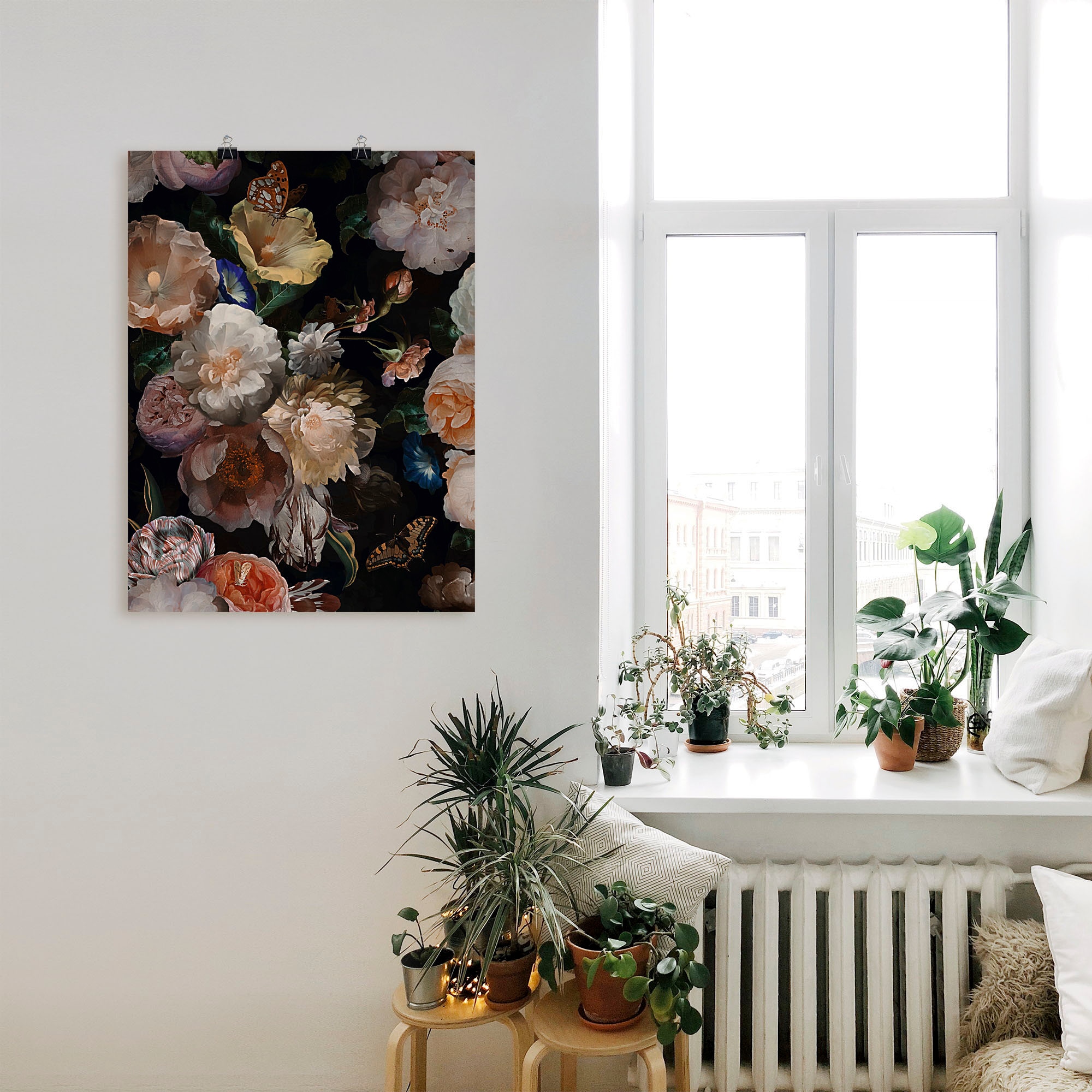 Blumen«, BAUR Wandaufkleber versch. (1 kaufen Größen in als Holländische Wandbild oder Poster Artland »Antike Leinwandbild, Blumenbilder, St.), | Alubild,
