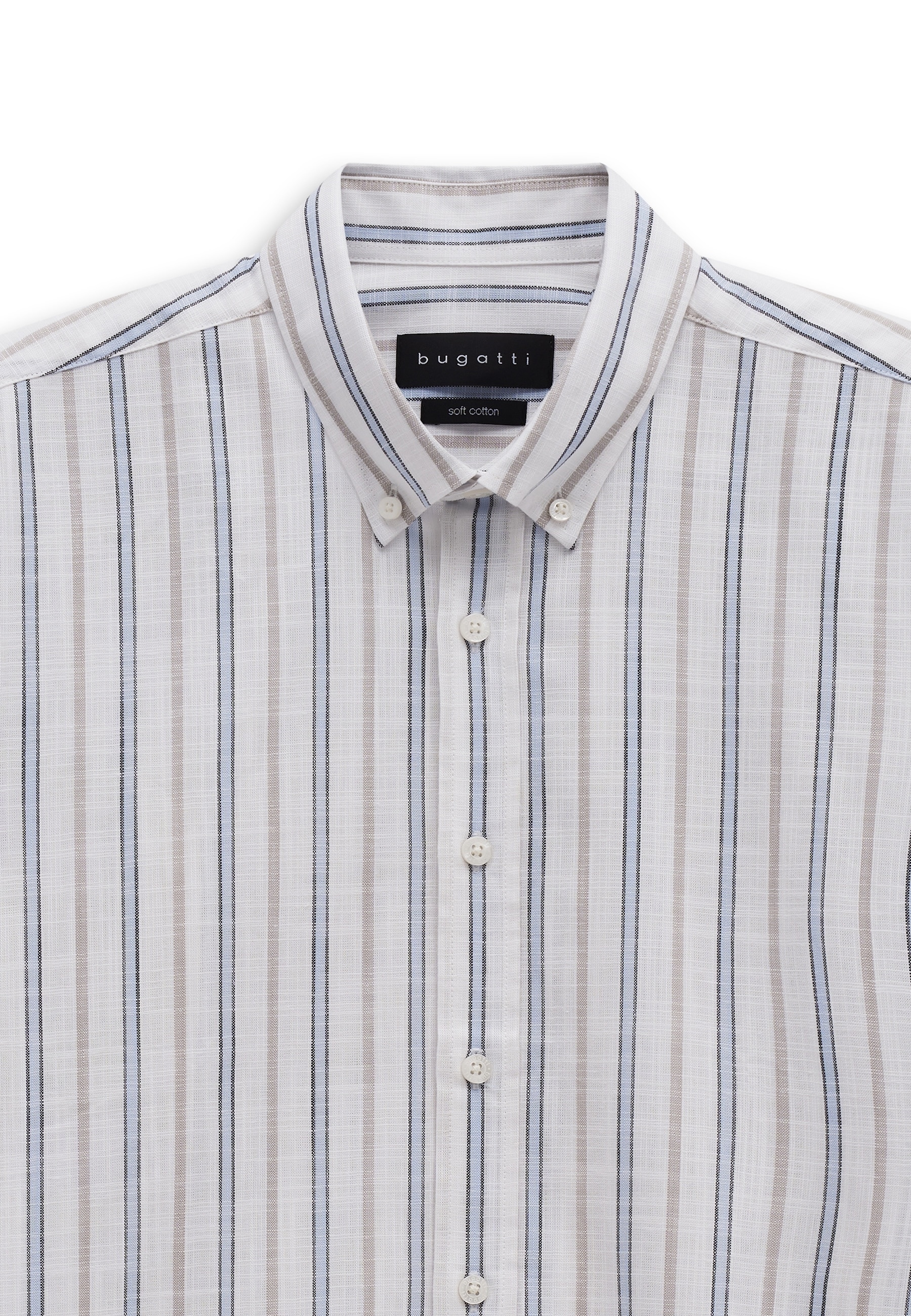 bugatti Kurzarmhemd »Button-Down-Kragen« modernes Streifen-Design