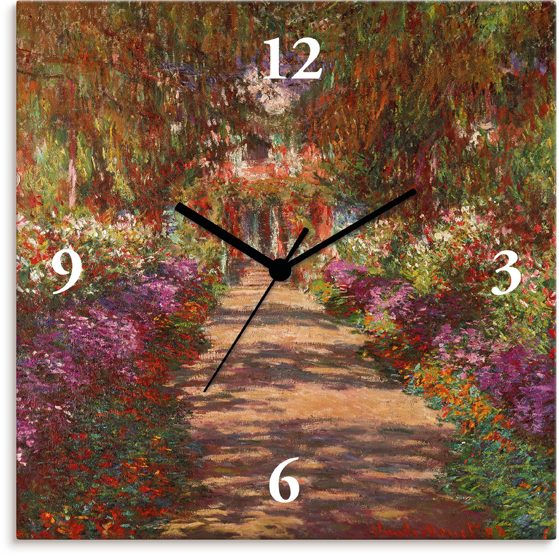 Artland Wanduhr "Weg in Monets Garten in Giverny. 1902", wahlweise mit Quarz- oder Funkuhrwerk, lautlos ohne Tickgeräusc