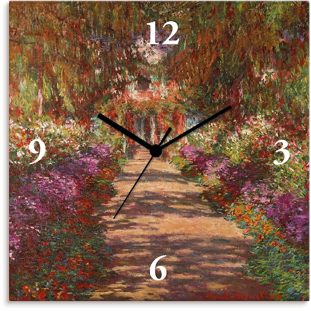 Artland Wanduhr »Weg in Monets Garten in Giverny. 1902«, wahlweise mit Quarz-  oder Funhuhrwerk, lautlos ohne Tickgeräusche kaufen | BAUR