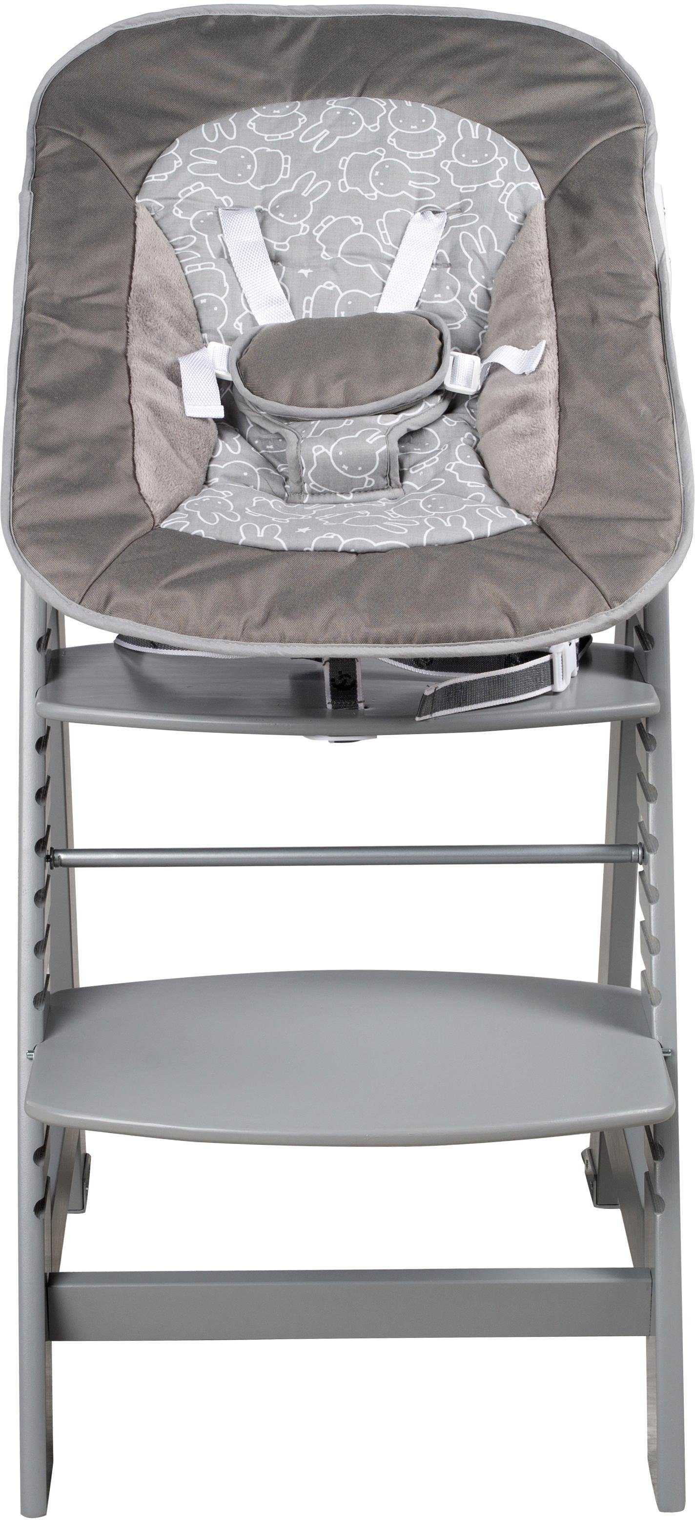 roba® Hochstuhl »Treppenhochstuhl 2-in-1 Set miffy®, Born Up«, mit Neugeborenen-Aufsatz