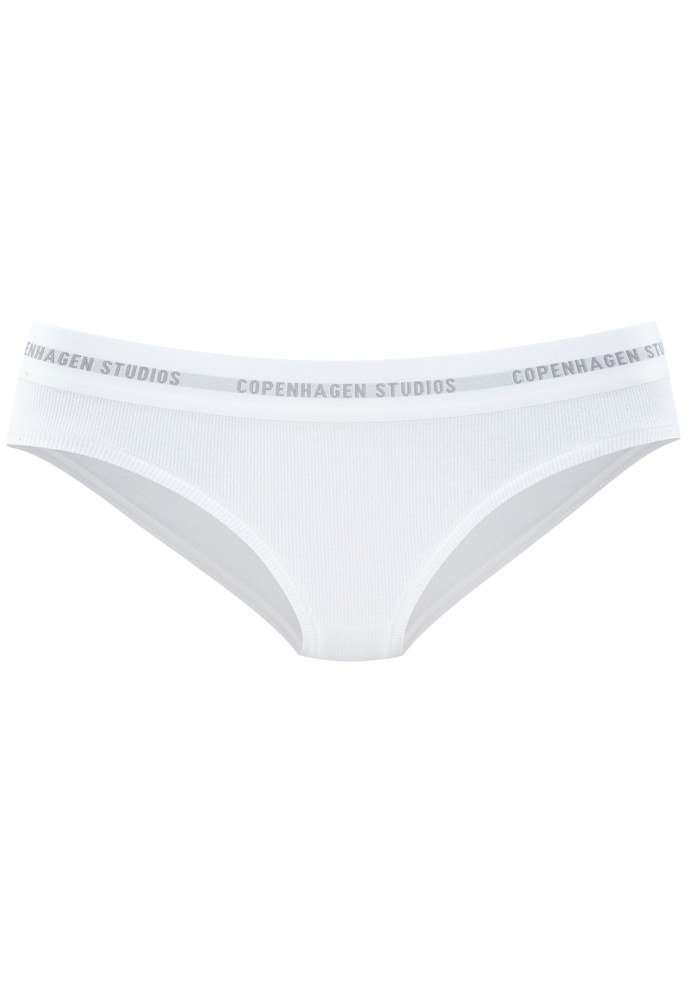 Copenhagen Studios Bikinislip »mit softem Logobund«, (2er-Pack), aus gerippter Bio-Baumwollqualität