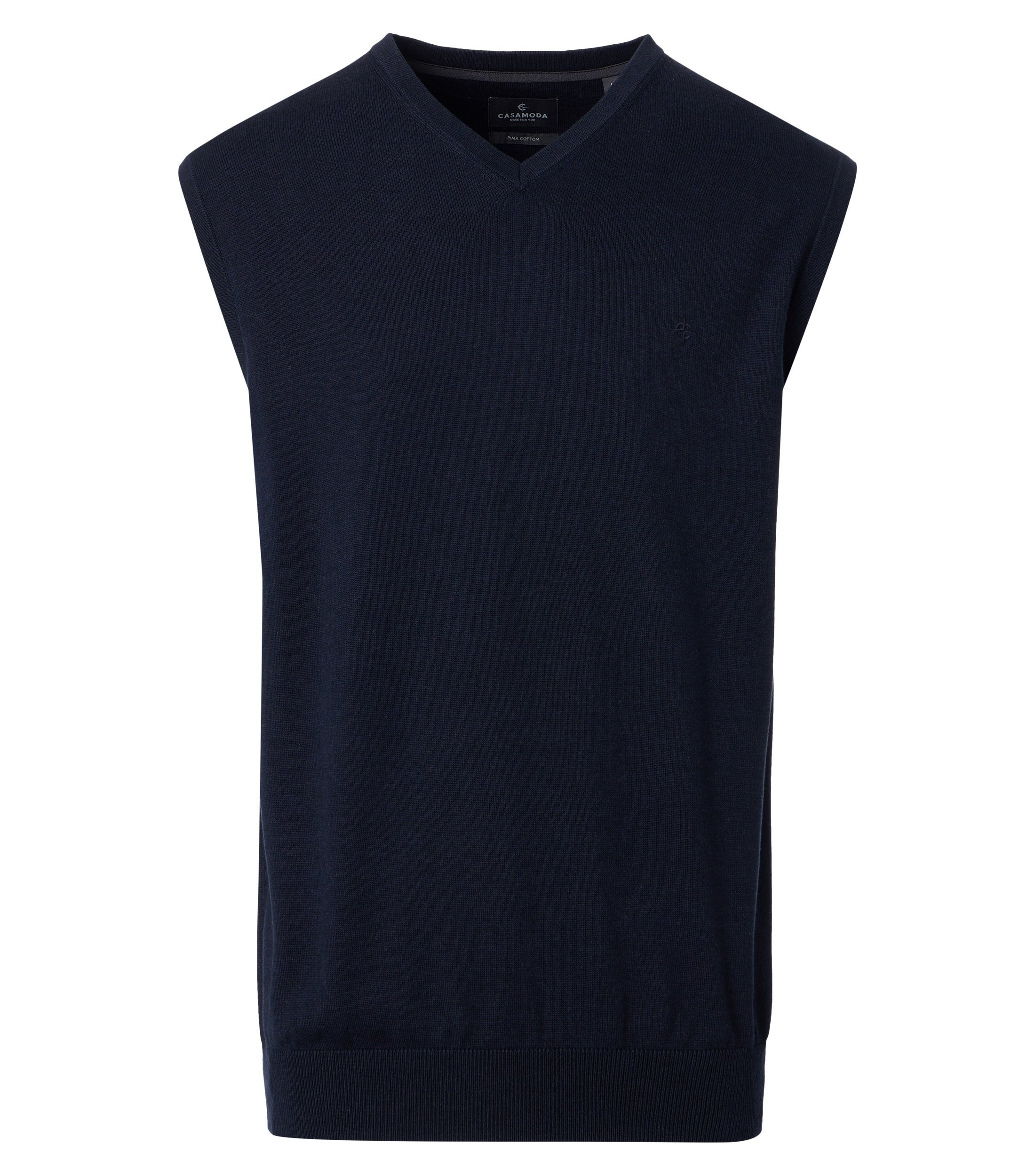 Pullunder CASAMODA "CASAMODA Pullunder uni", Herren, Gr. 3XL, blau (dunkelblau), 100% Baumwolle, Pullover Pullunder