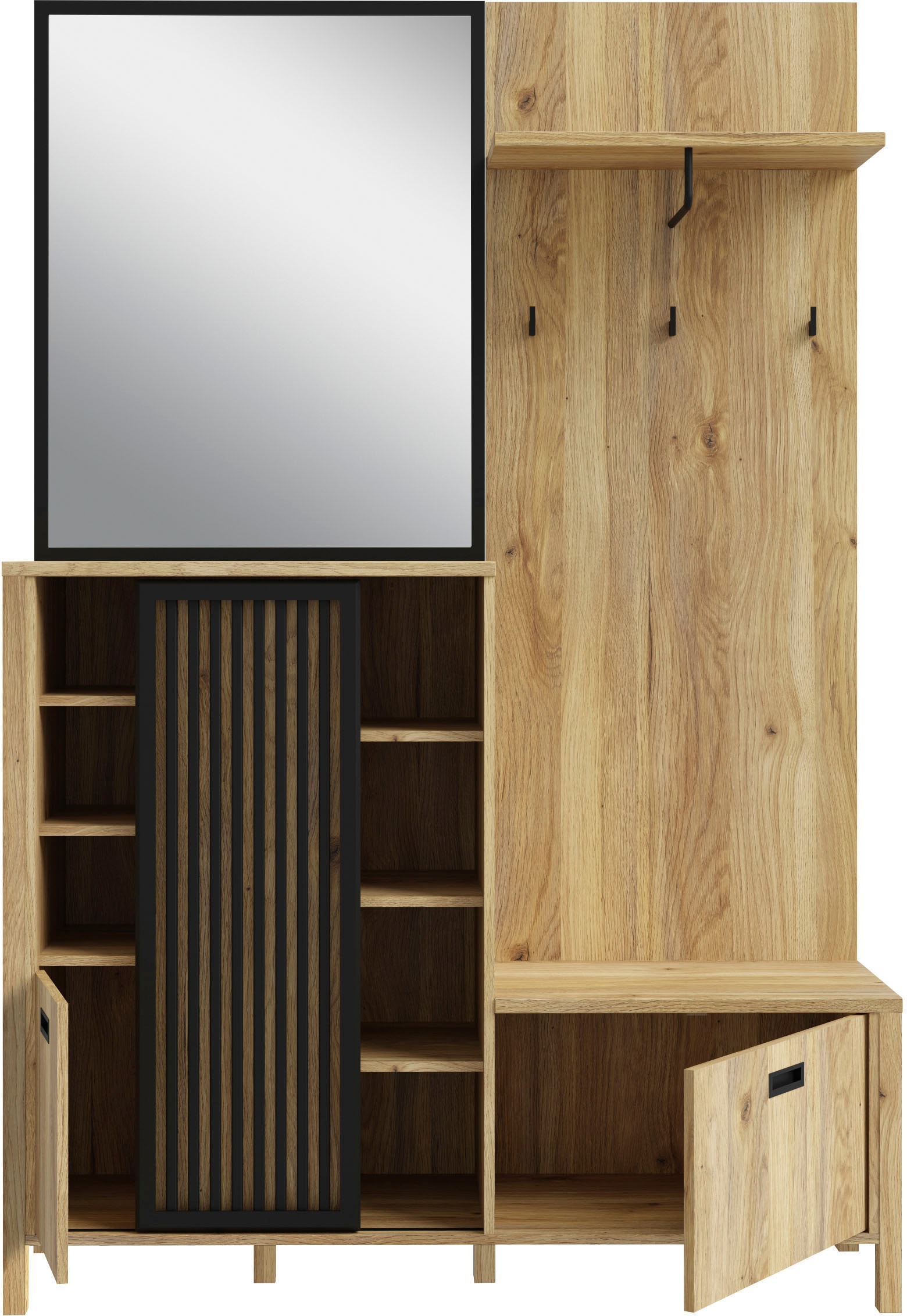 FORTE Kompaktgarderobe »Jytana« Kompaktgarderobe, Stauraum, Lamellenoptik, Trendfarbe