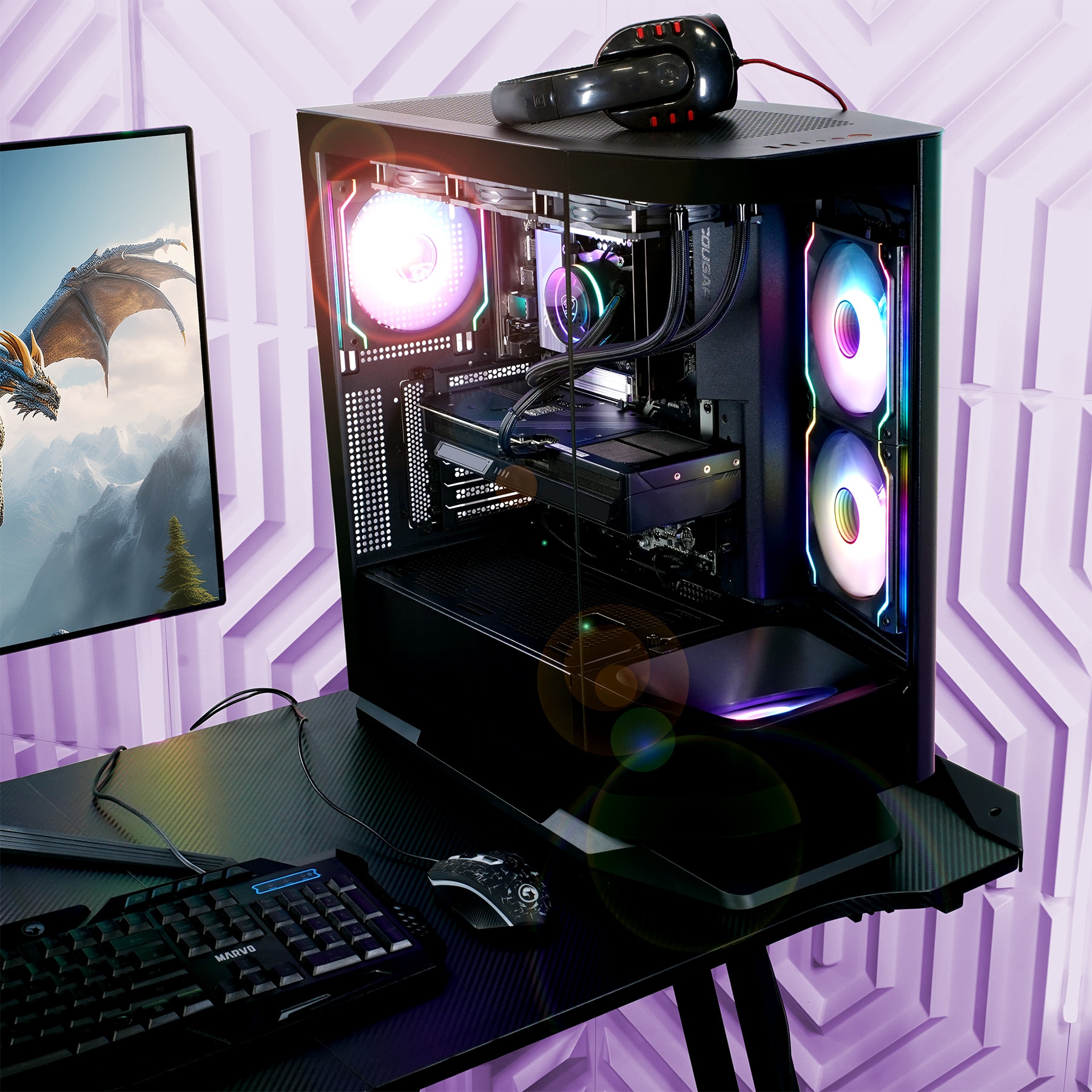 Cougar Gaming-PC »FV270 BK 8071 AMD Ryzen 7 9700X 32GB DDR5 1TB SSD RX 9070 XT« Windows 11, DDR5 RAM, Wasserkühlung