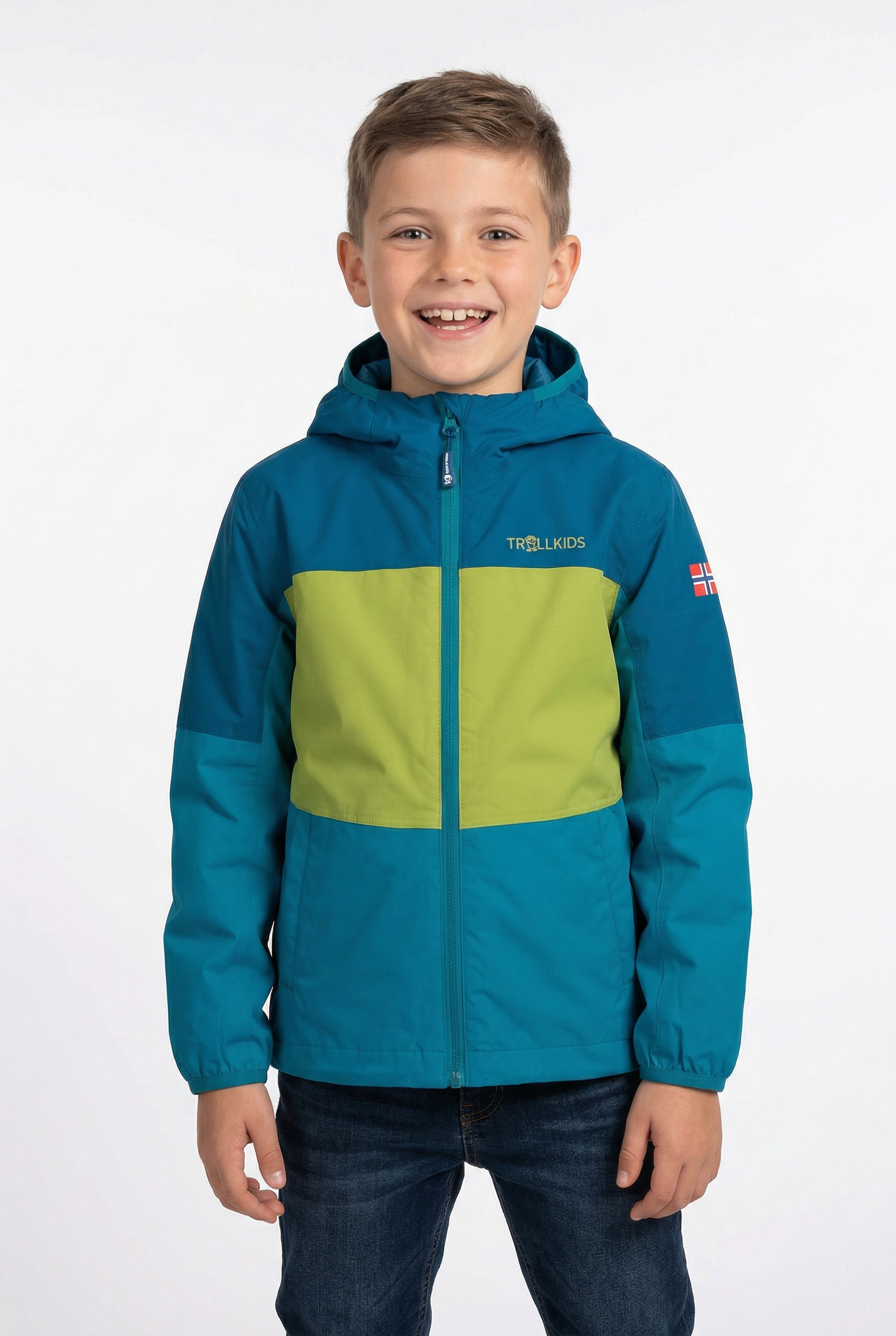 TROLLKIDS Regenjacke "Kids Bjordal Jacket" für Kinder und Jugendliche, mit Reißverschluss, wasserdicht, winddicht