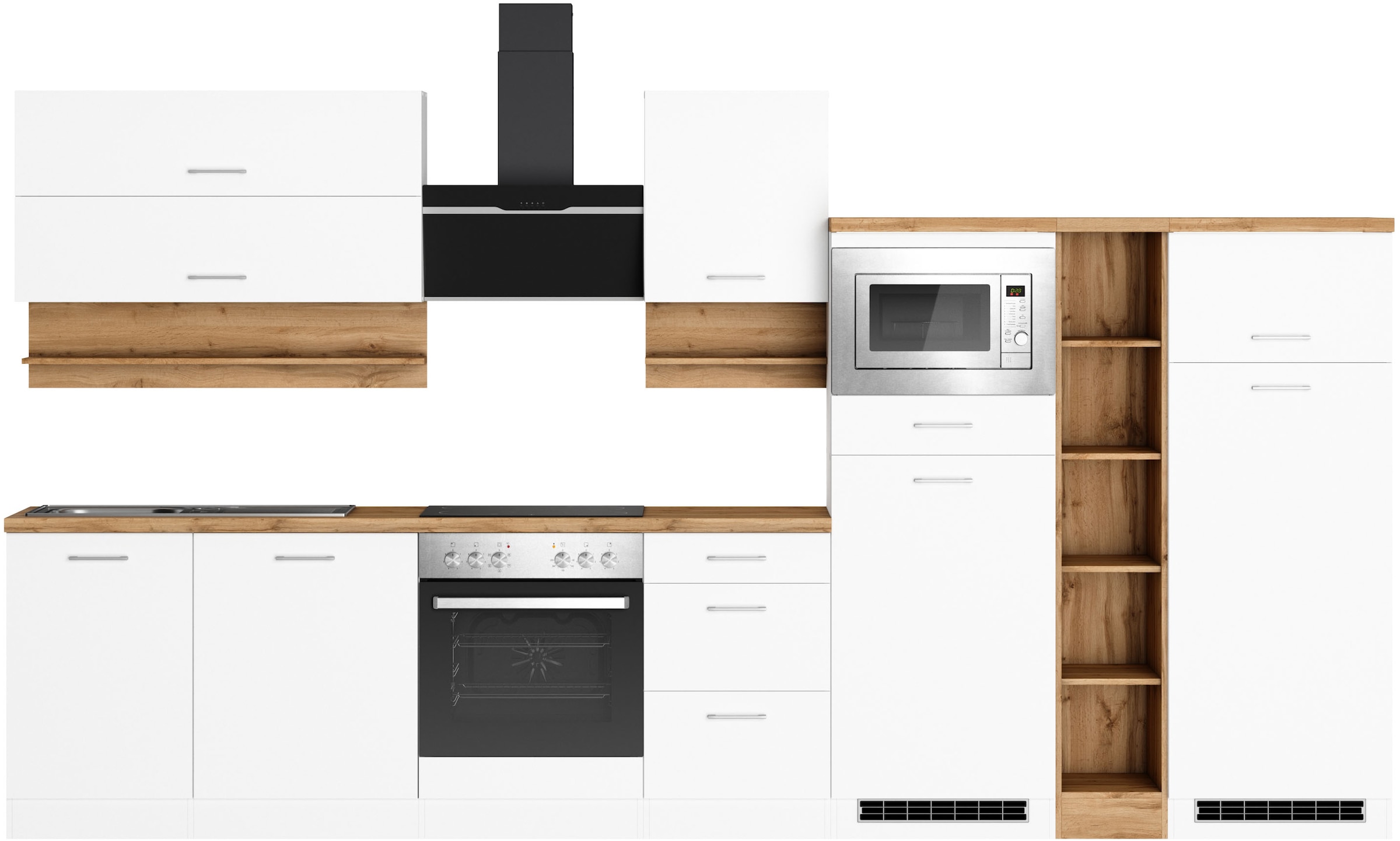 KOCHSTATION Küchenzeile "KS-Milan", 370 cm breit, robuste Metallauszüge, vi günstig online kaufen