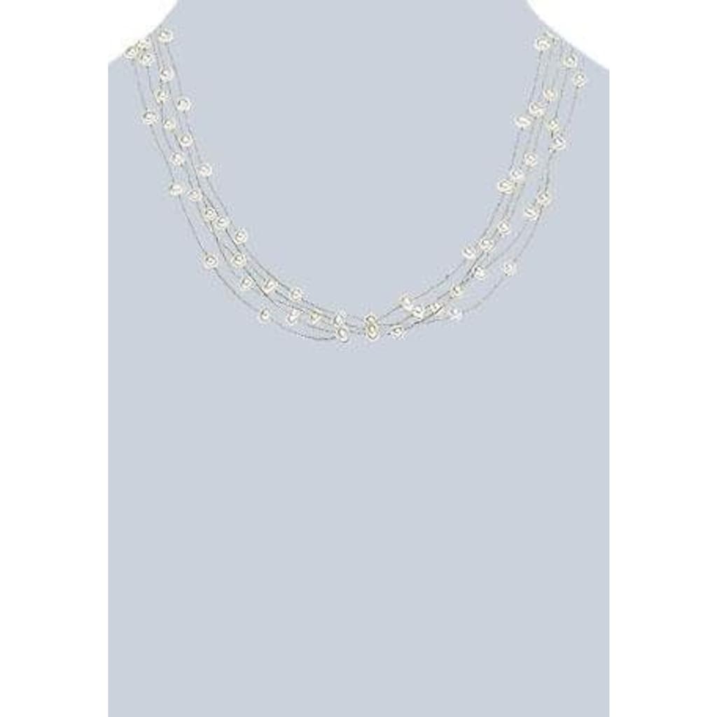 Damenmode Schmuck Valero Pearls Perlenkette »50100067«, mit Süßwasserzuchtperlen silberfarben-weiß