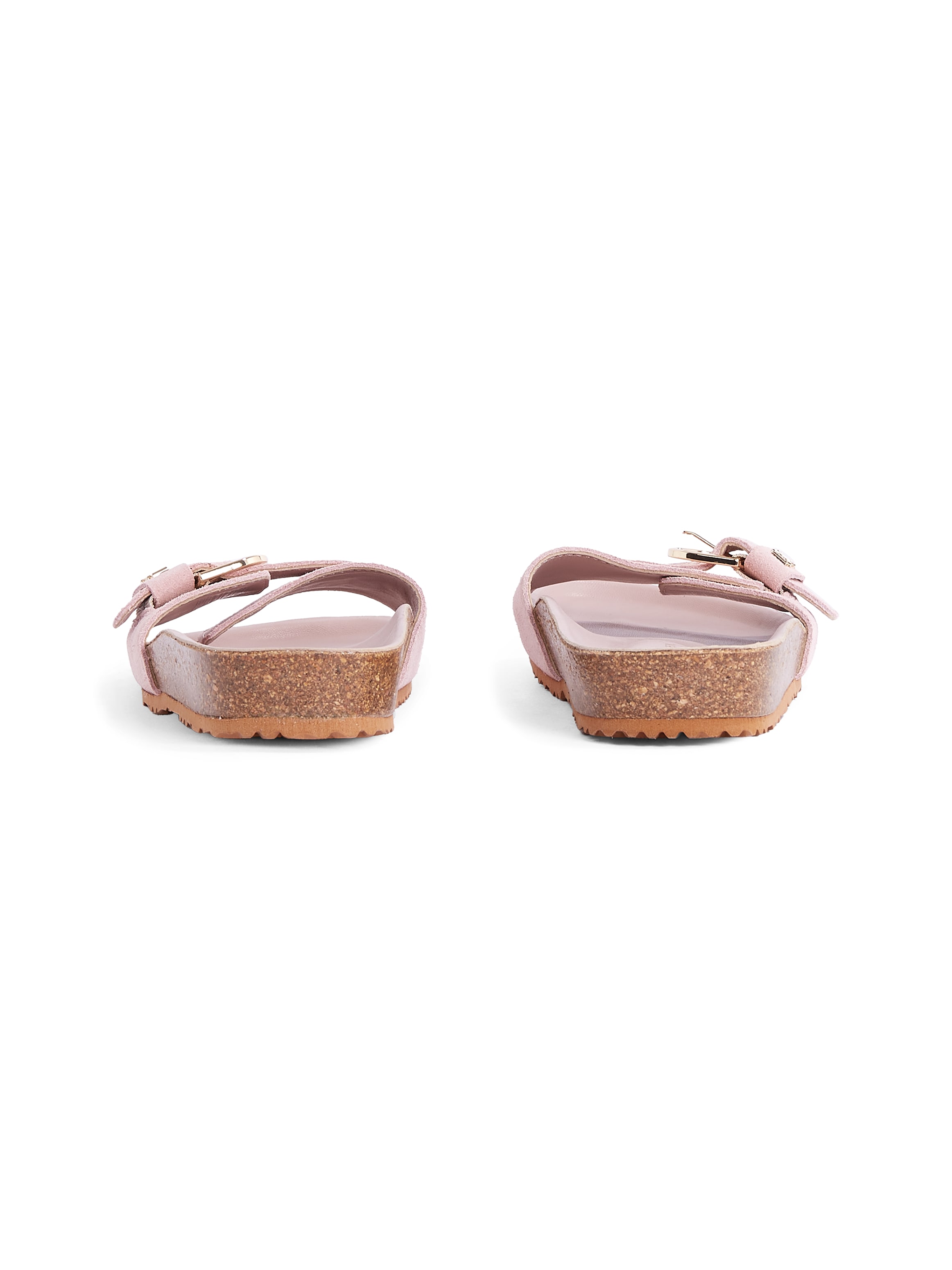 Tommy Hilfiger Pantolette »SOFT SUEDE ADJUSTABLE MULE«, Keilabsatz, Sommermode, Schlupfschuh, Flats mit TH-Logo
