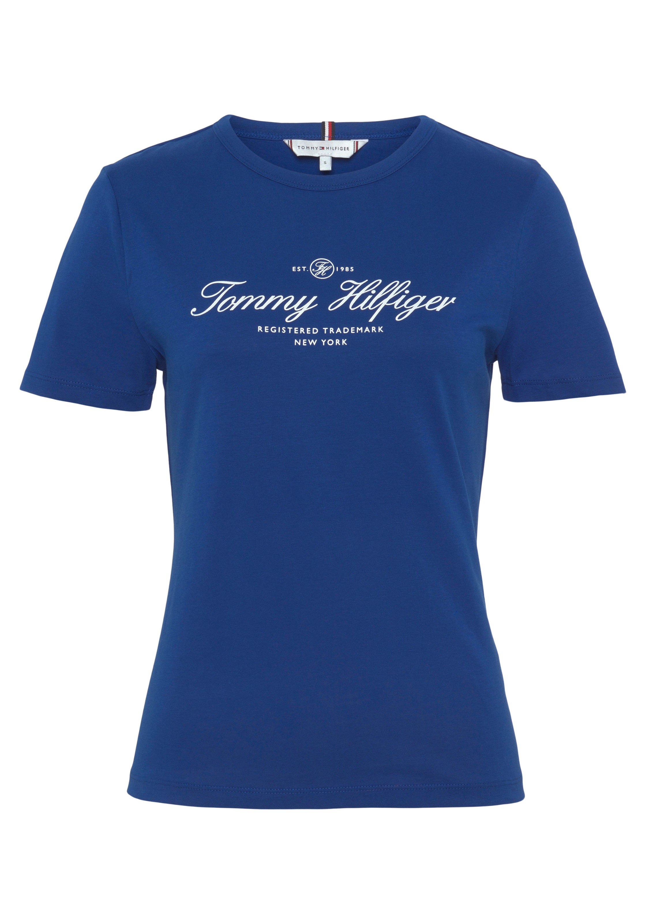 Tommy Hilfiger Rundhalsshirt »SLIM SIGNATURE C NK 1/2 SLV«, mit Tommy  Hilfiger Signature Logo-Schriftzug für bestellen | BAUR