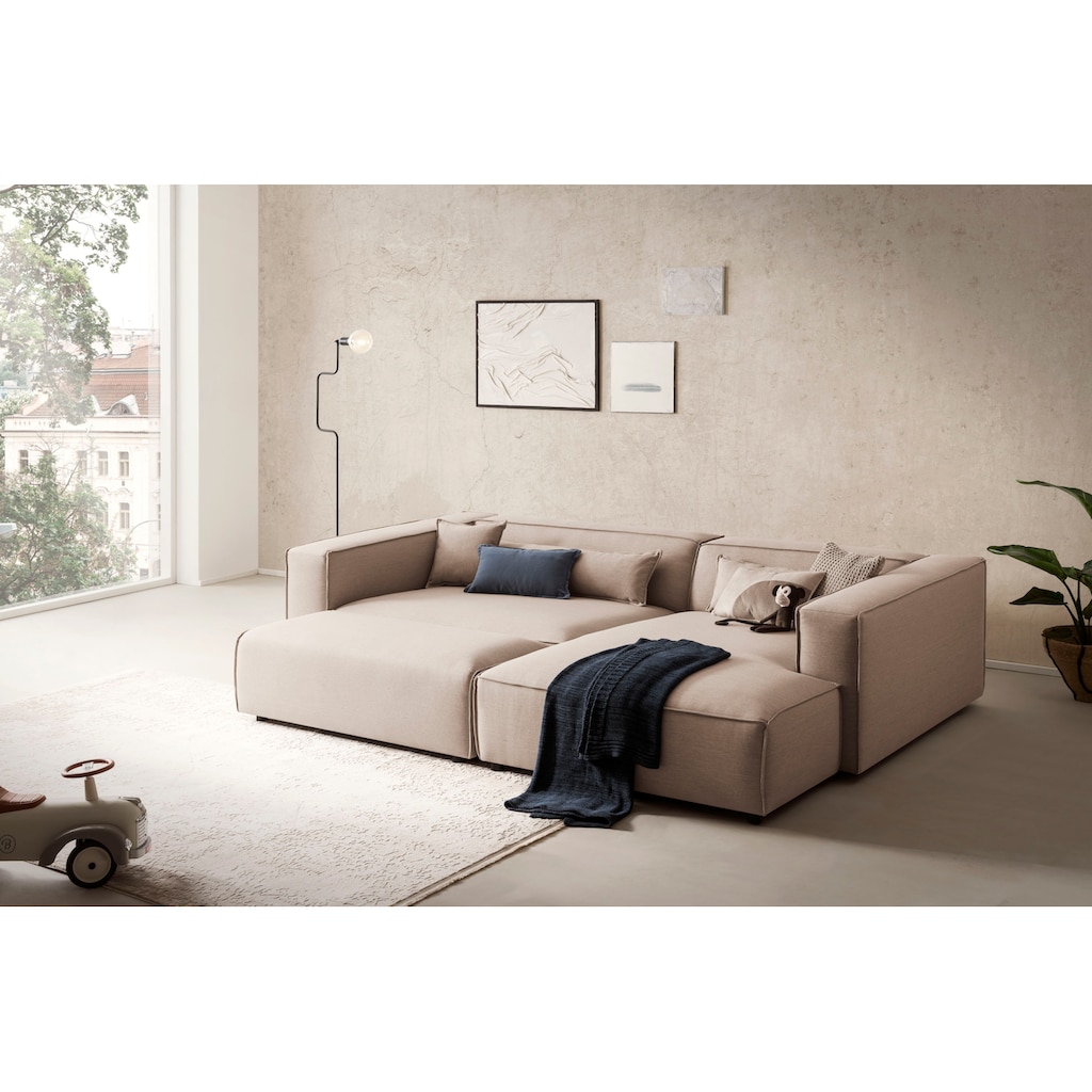 LeGer Home by Lena Gercke Polsterecke »PIARA XXL, L-Form,«, Ecksofa-Set (incl. Hocker)