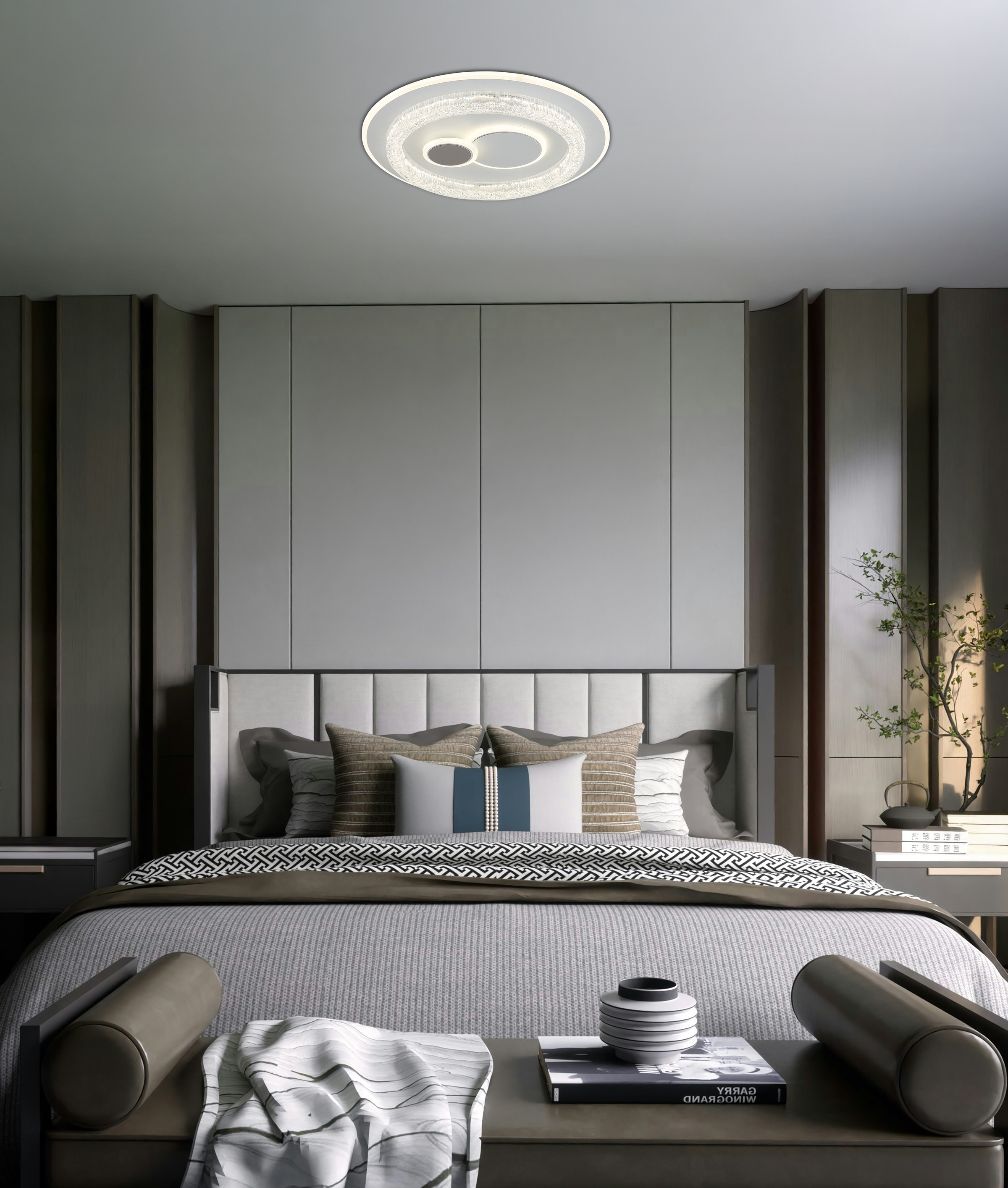 GLOBO LIGHTING Deckenleuchte »KRISWALL« LED-Modul 1 Stk. LED Deckenleuchte für Wohn- & Esszimmer weiß matt