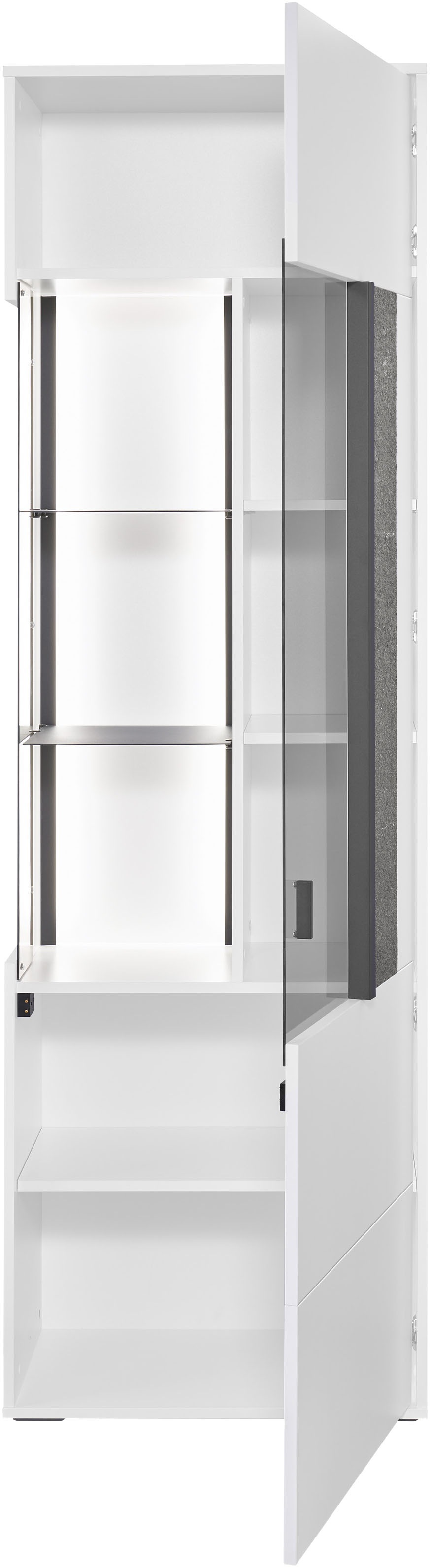 set one by Musterring Vitrine »Deltona«, mit Sandsteinelement, inkl. Beleuchtung, zwei Farben, B64 x H204 cm