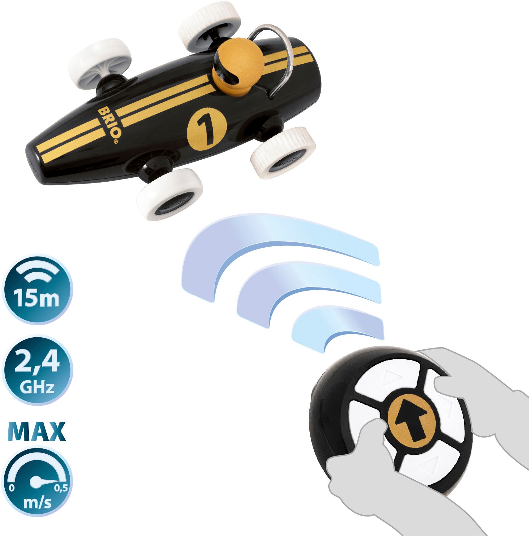 BRIO® RC-Auto »RC Rennwagen, schwarz/gold«, mit elektronischer Steuerungsfunktion; FSC® - schützt Wald - weltweit