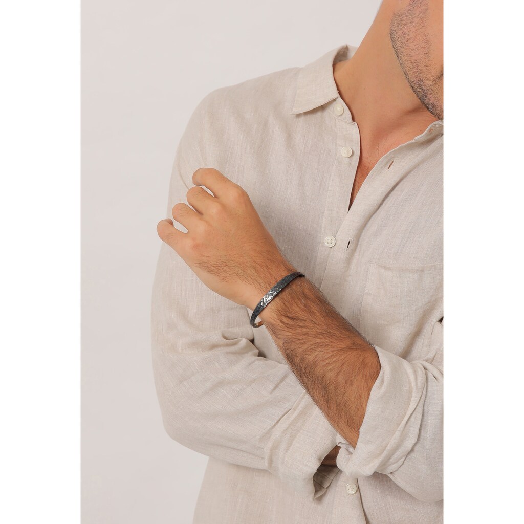 Kuzzoi Armband »Herren Armreif Handgefertigt Used Look 925 Silber«
