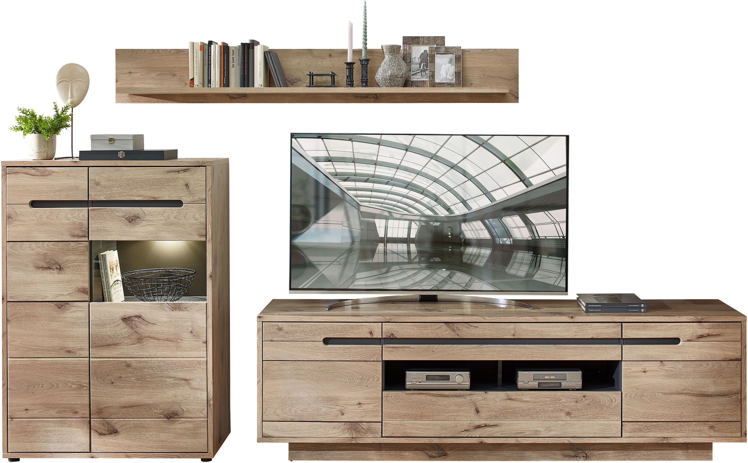 Innostyle Wohnwand "BELLANO" Komplett-Set, 3 tlg. inkl. LED-Beleuchtung günstig online kaufen