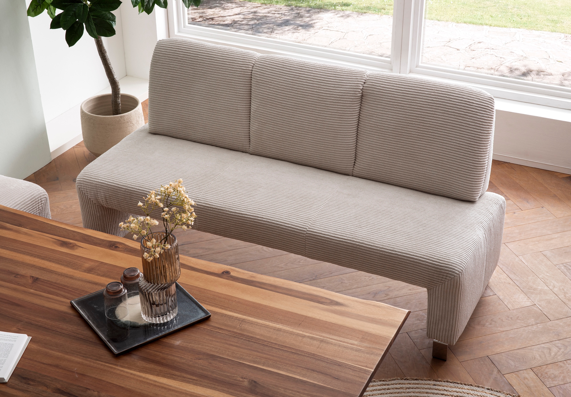 exxpo - sofa fashion Polsterbank »Intenso, Sitzbank, Breite 162 cm, wahlweise in Leder oder Textil«, hohe Bodenfreiheit, frei im Raum stellbar, hoher Sitzkomfort