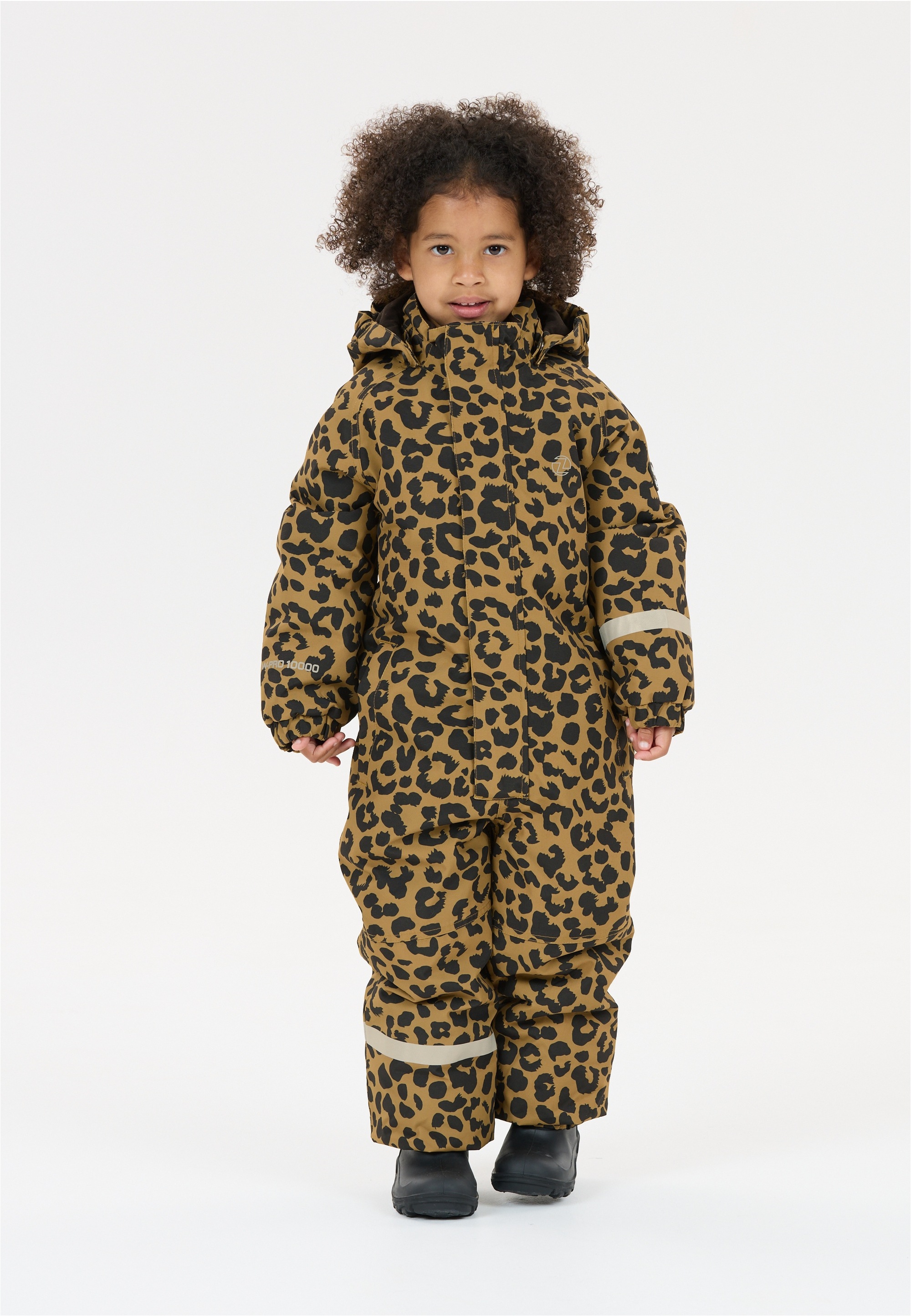 Schneeoverall ZIGZAG "Tower", Kinder, Gr. 110, EURO-Größen, braun, schwarz, 100% Polyester, lang, Overalls, mit wasser- und winddichter TPU-Membran
