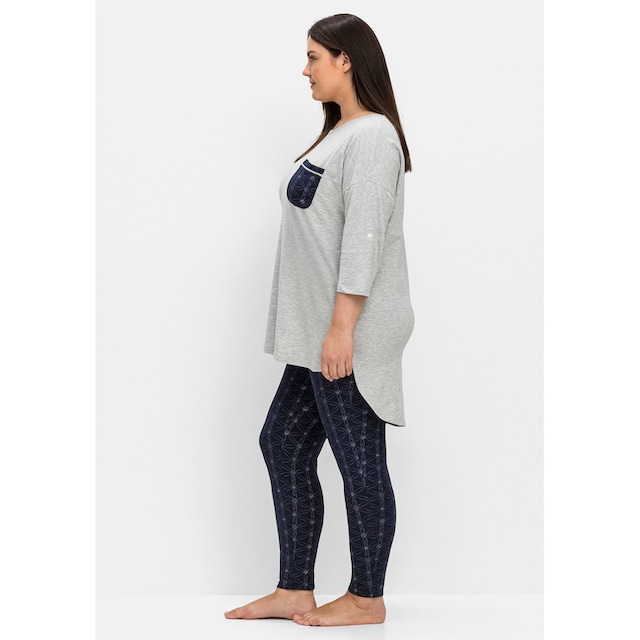 Sheego Pyjama »Große Größen«, (Set), Set aus Shirt und Leggings | BAUR