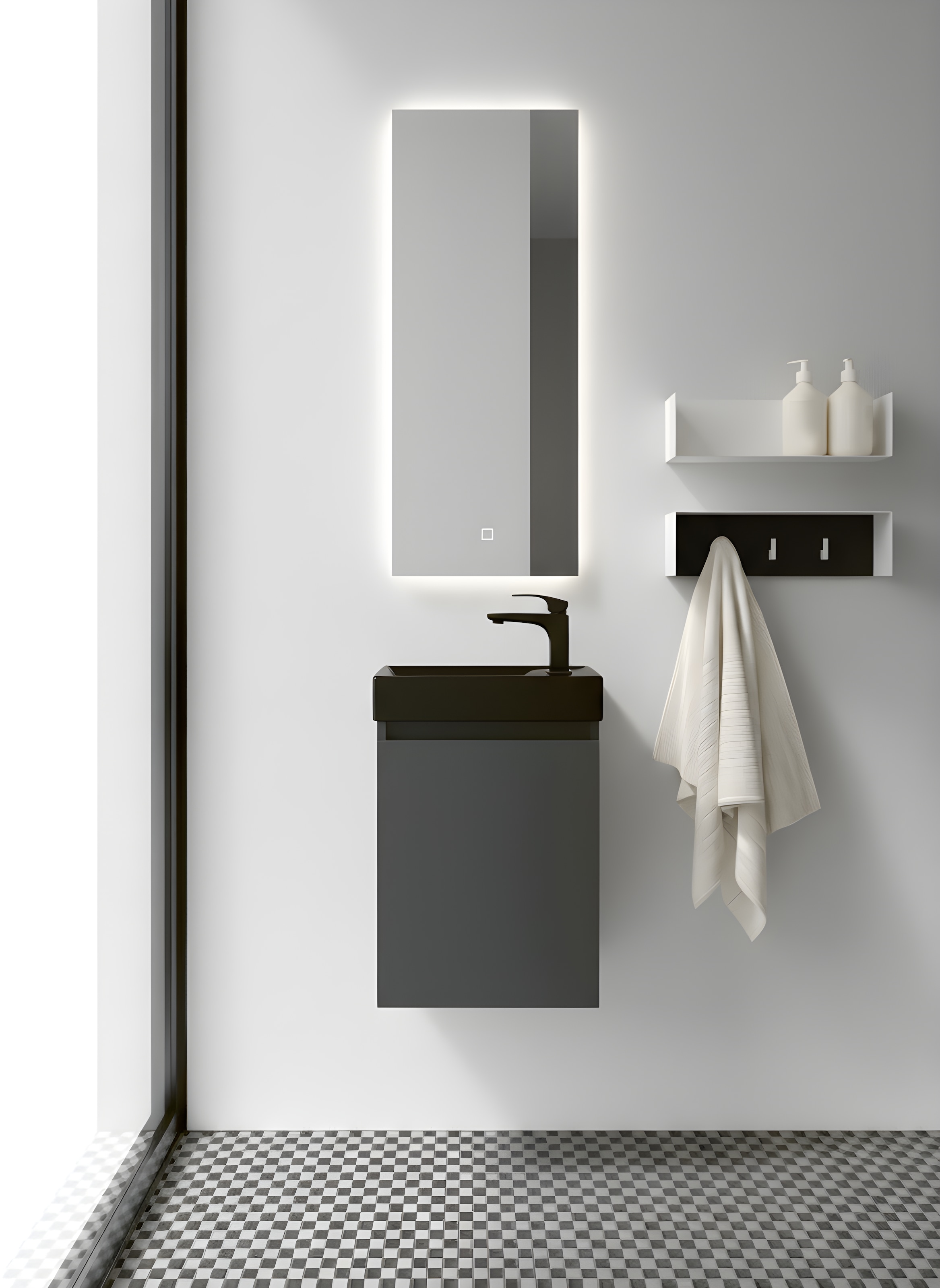 welltime Waschtisch »Mini, Badmöbel, Waschtischunterschrank inkl. Waschbecken« Breite 40cm, mit Soft-Close-Funktion, FSC®-zertifiziert