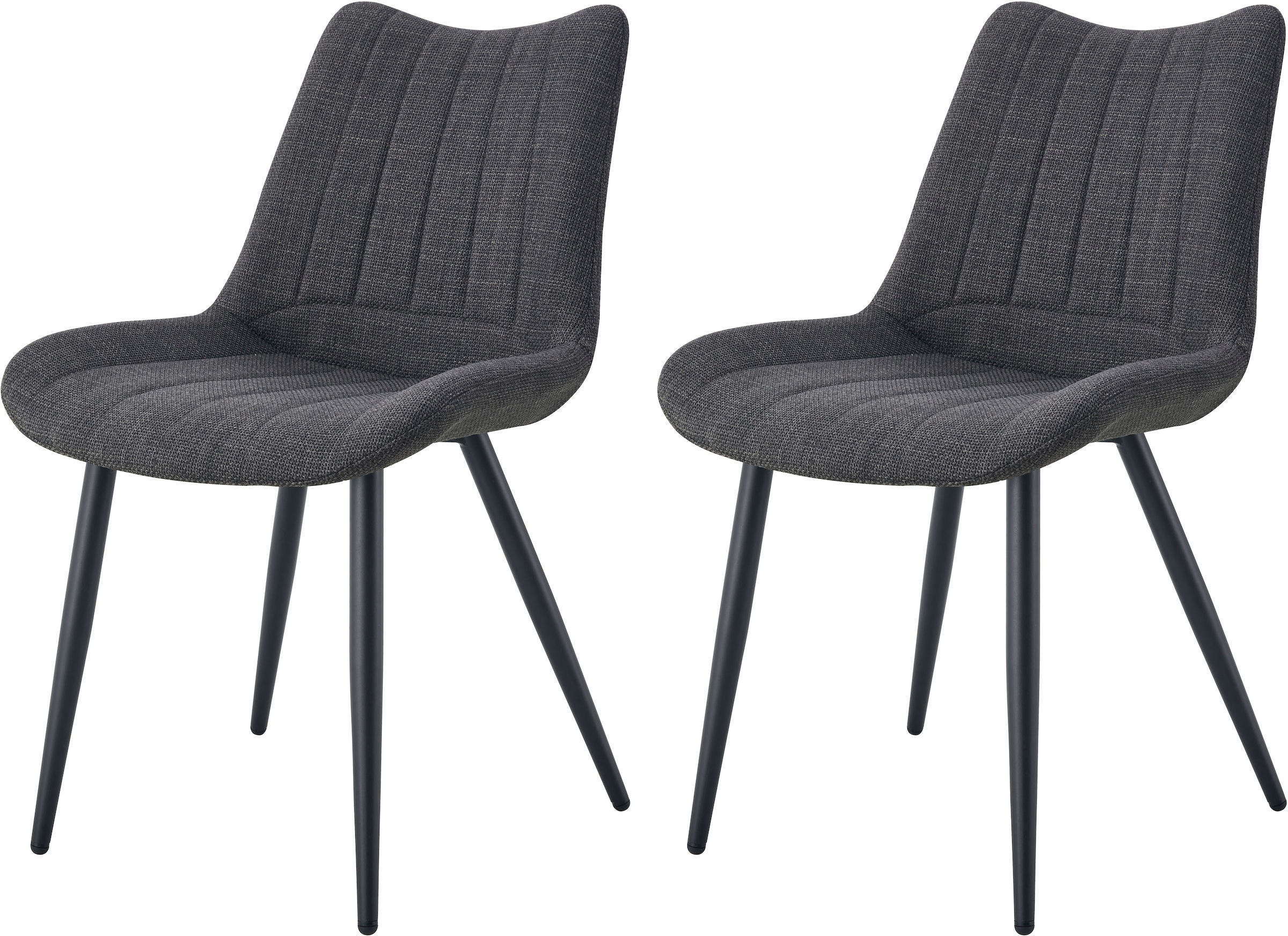 Home affaire Esszimmerstuhl »DAWSON, 2er Set, mit Metallgestell in matt schwarz« (Set) 2 Stk.in verschiedenen Farben, Belsatbarkeit pro Stuhl 120 kg, mit Griffloch