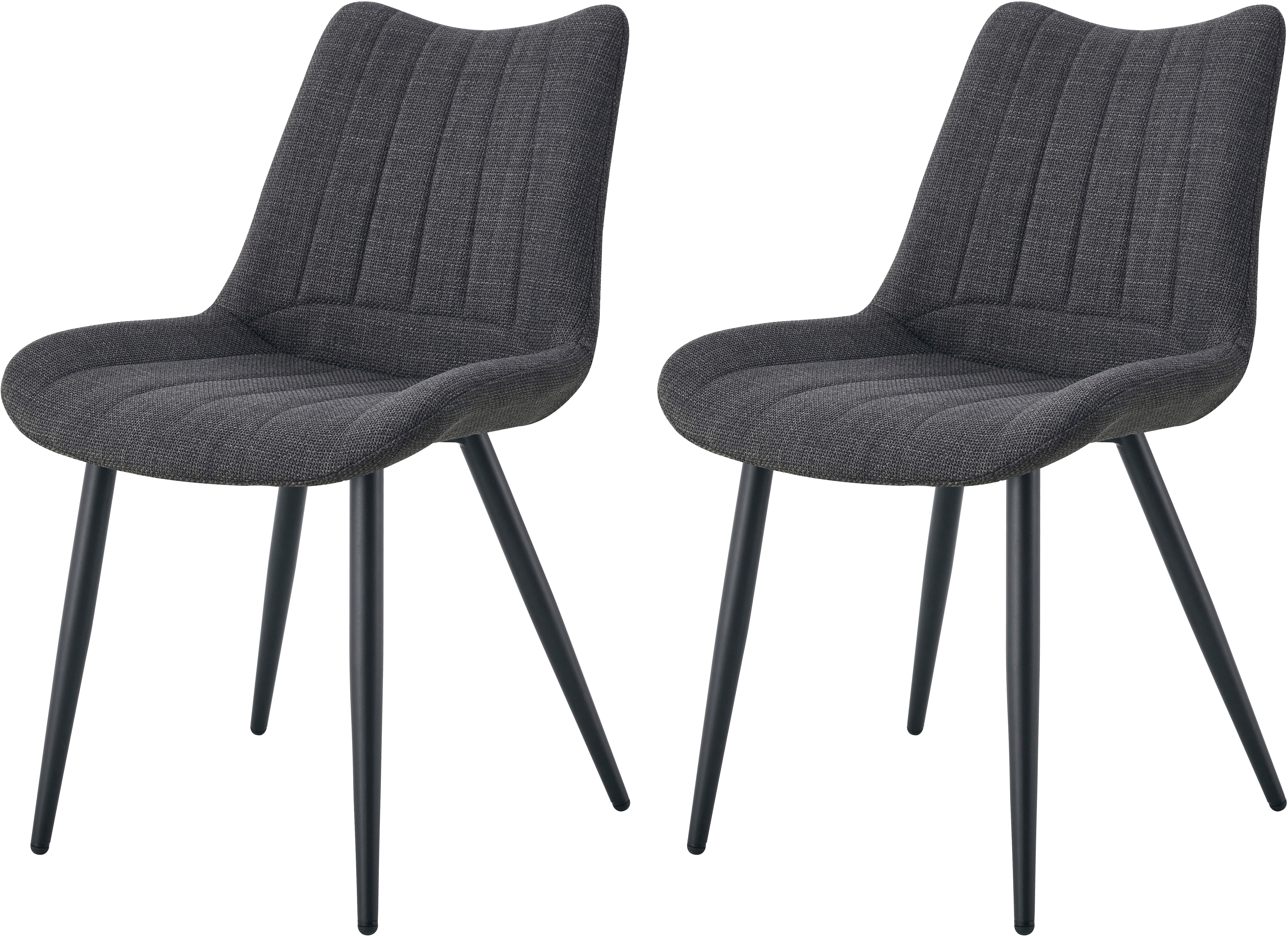 Home affaire Esszimmerstuhl "DAWSON, 2er Set, mit Metallgestell in matt schwarz" (Set) 2 Stk.in verschiedenen Farben, Belsatbarkeit pro Stuhl 120 kg, mit Griffloch