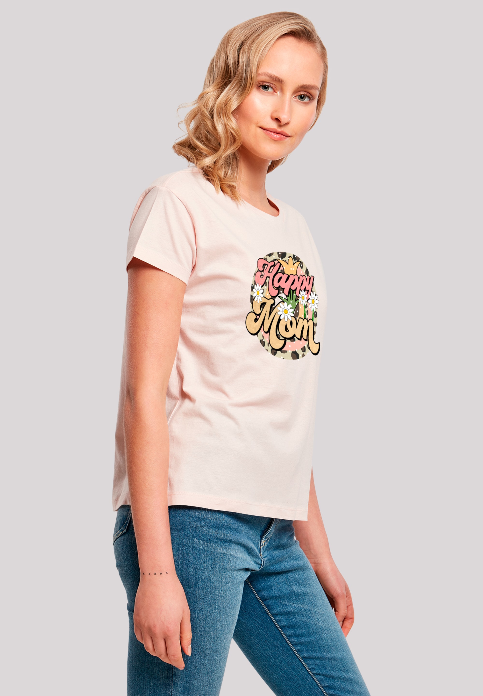 F4NT4STIC T-Shirt »Mothers Day Floral Design Happy Mom«, Premium Qualität