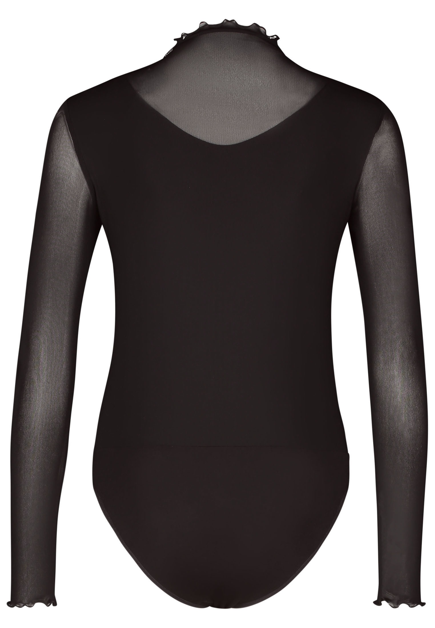 Zero Kurzarmshirt »zero Body mit transparenten Ärmeln«, (1 tlg.), Rüschen
