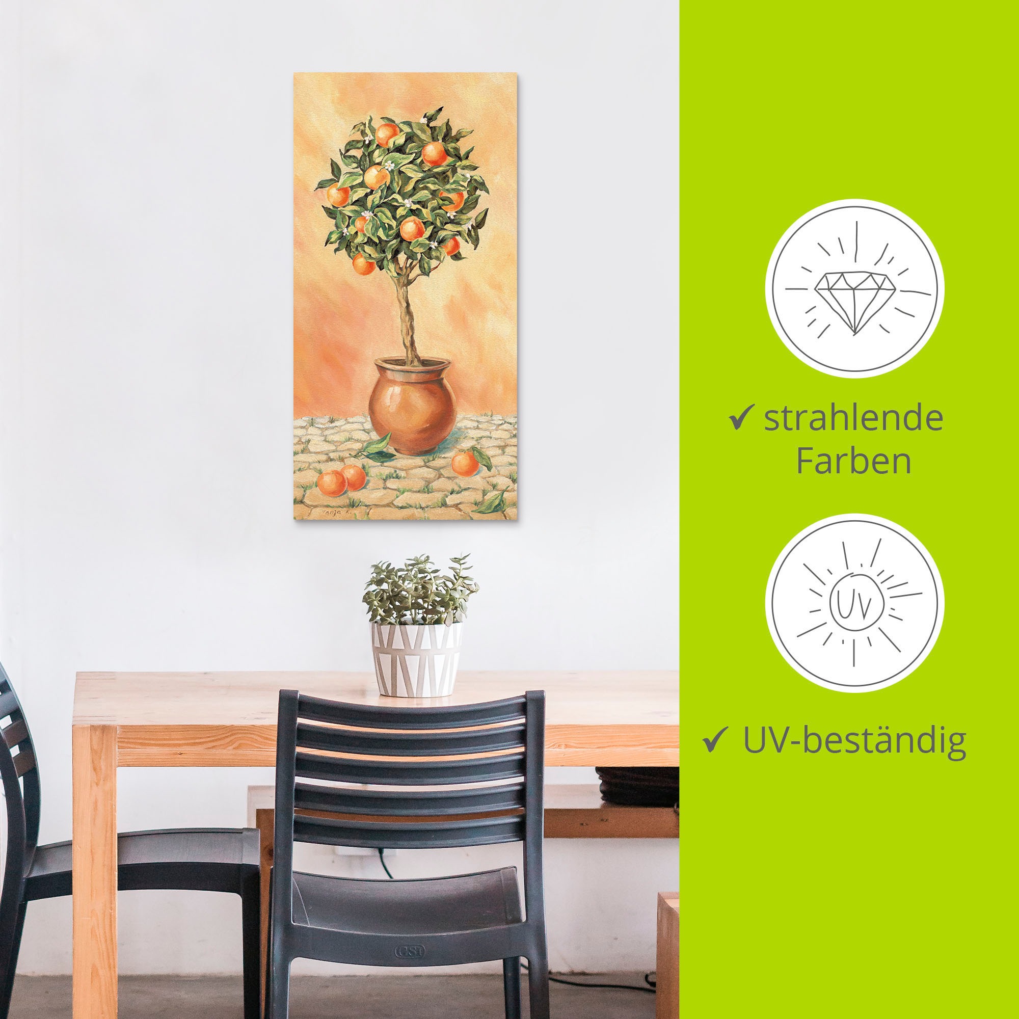 Artland Wandbild »Orangenbaum I«, Pflanzen, (1 St.), als Alubild, Outdoorbild, Leinwandbild, Wandaufkleber, versch. Größen