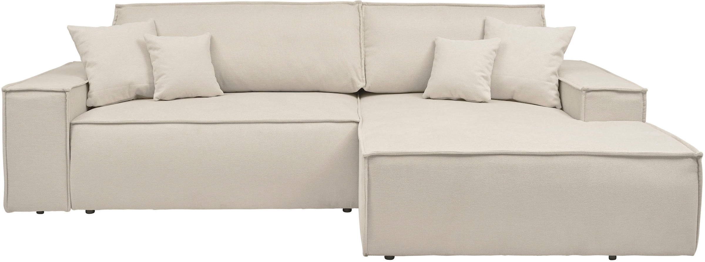 Ecksofa »Finnley Schlafsofa 267 cm in Bouclé, Struktur fein u. Cord, L-Form,«,...