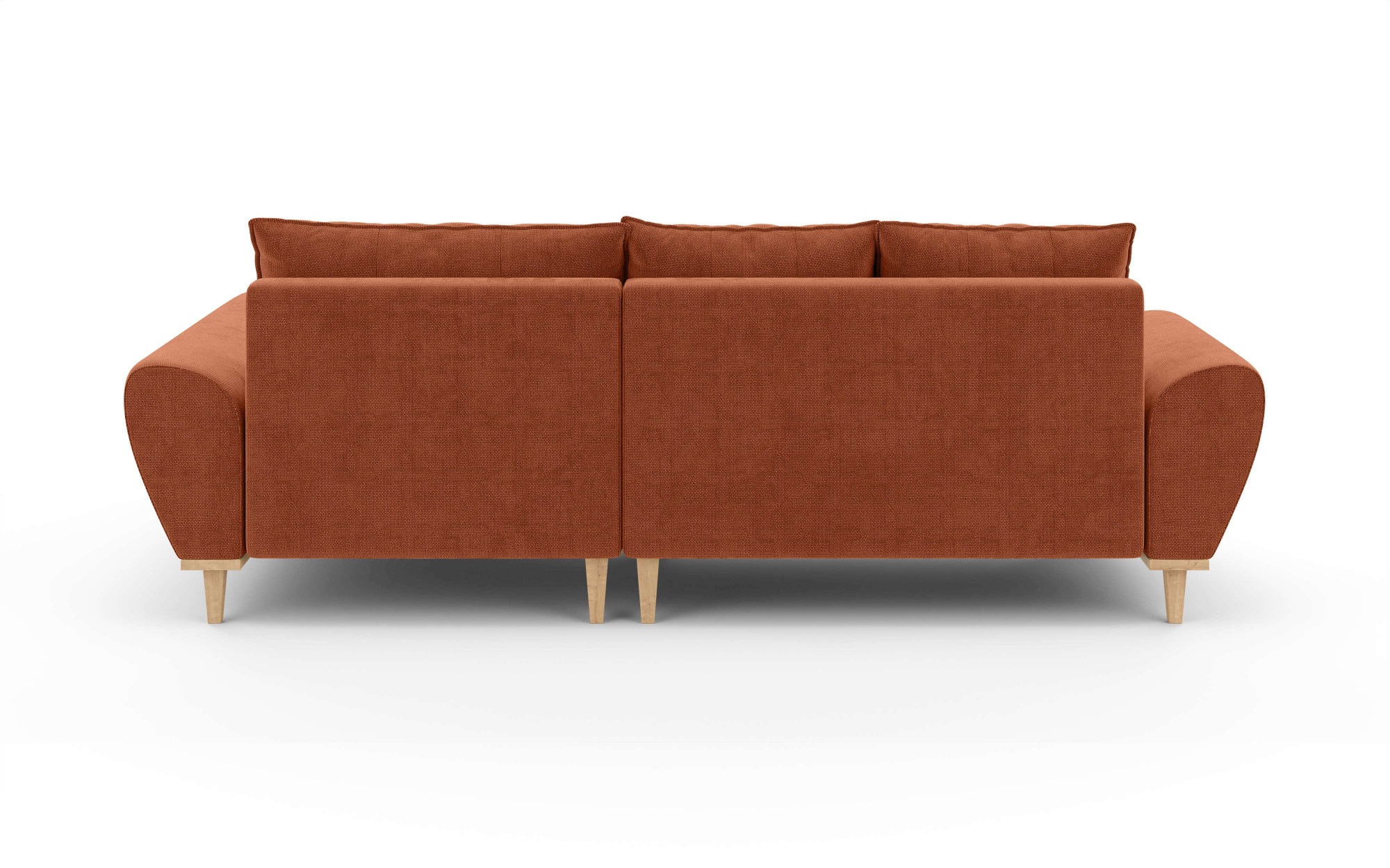 Home affaire Ecksofa »Ahrdorf mit Bettfunktion und Bettkasten, Maße: B/H/T 268/86/175 cm«, L-Form mit 3 Rückenkissen und moderne gerundete Armlehnen