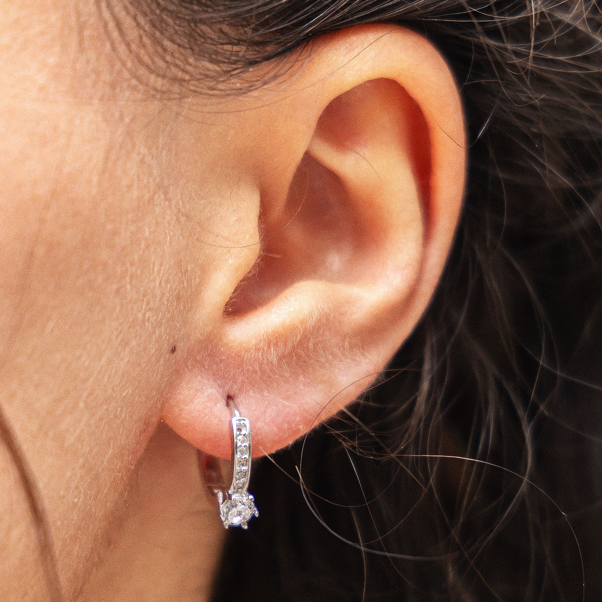 dKeniz Paar Creolen »Creolen Solitär 925/- Sterling Silber«