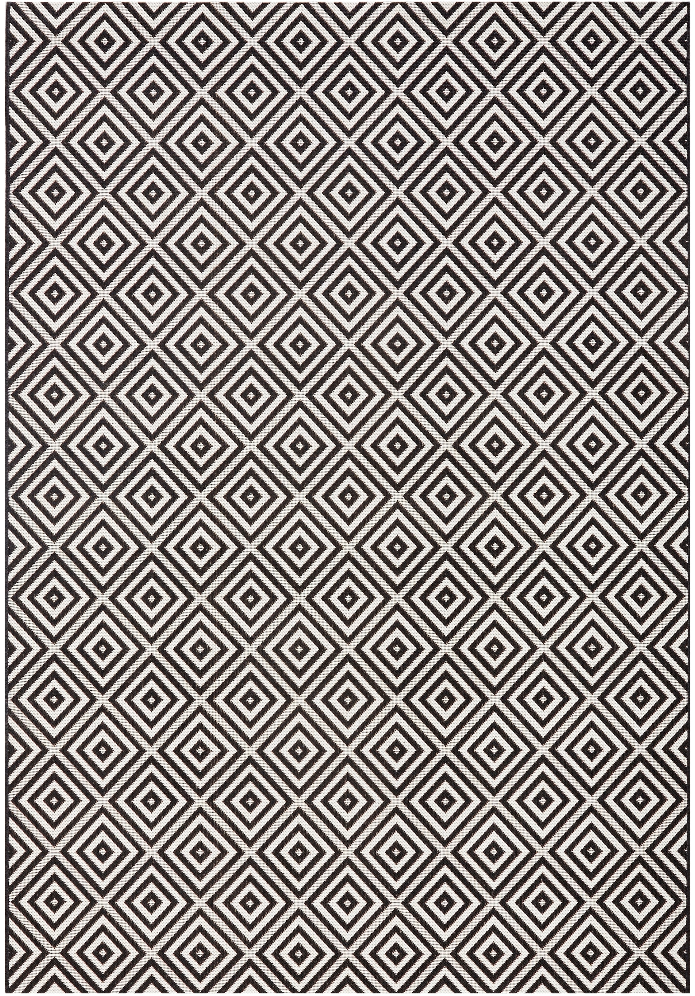 NORTHRUGS Teppich »Karo«, rechteckig, 8 mm Höhe, In- & Outdoor, Läufer, Wetterfest, Raute, Balkon, Garten, Flur