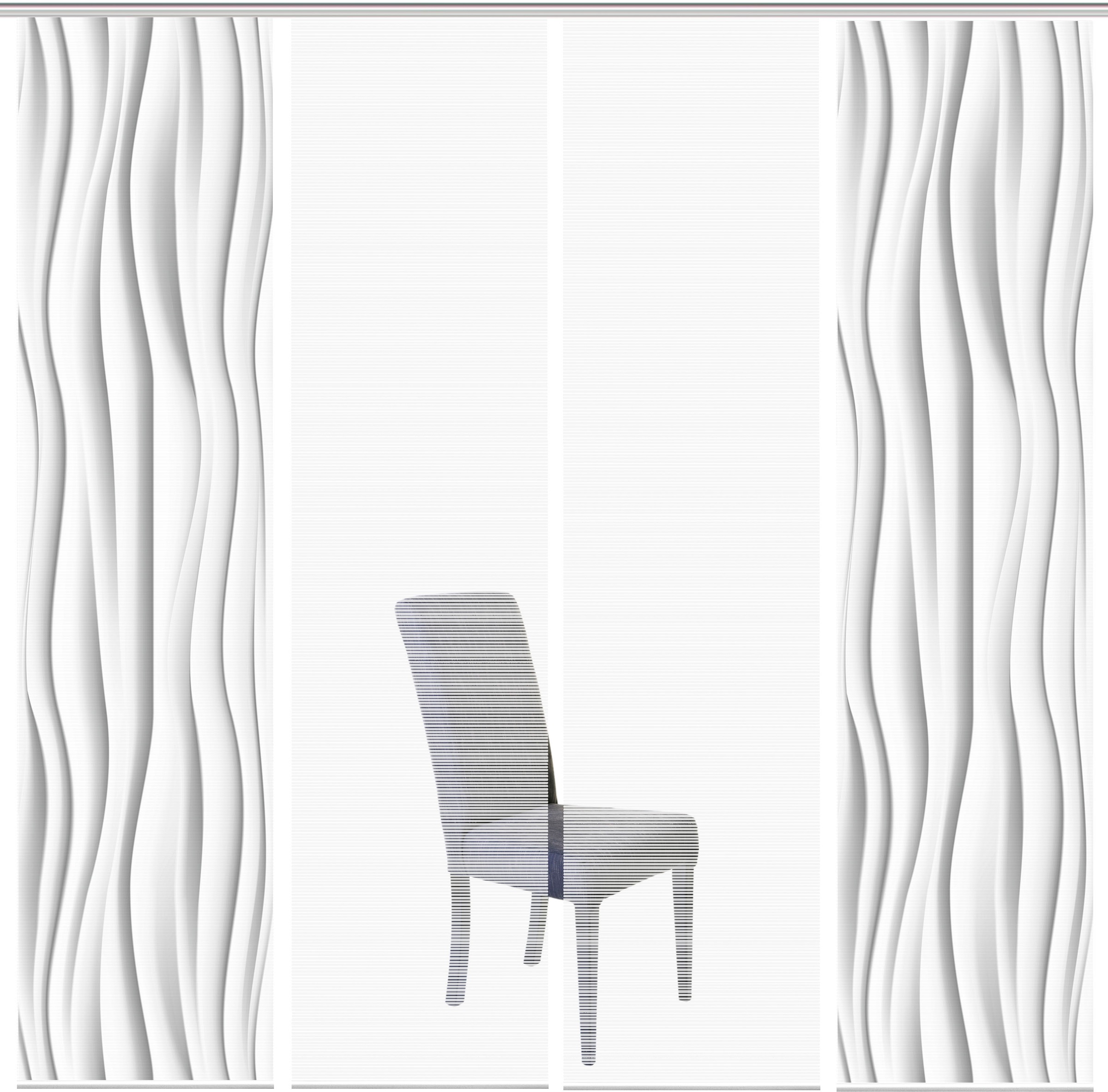 Thumbnail - Vision S Schiebegardine "WELLO 4er SET" Paneelwagen 4 Stk. tlg. Bambus-Optik, Digital bedruckt