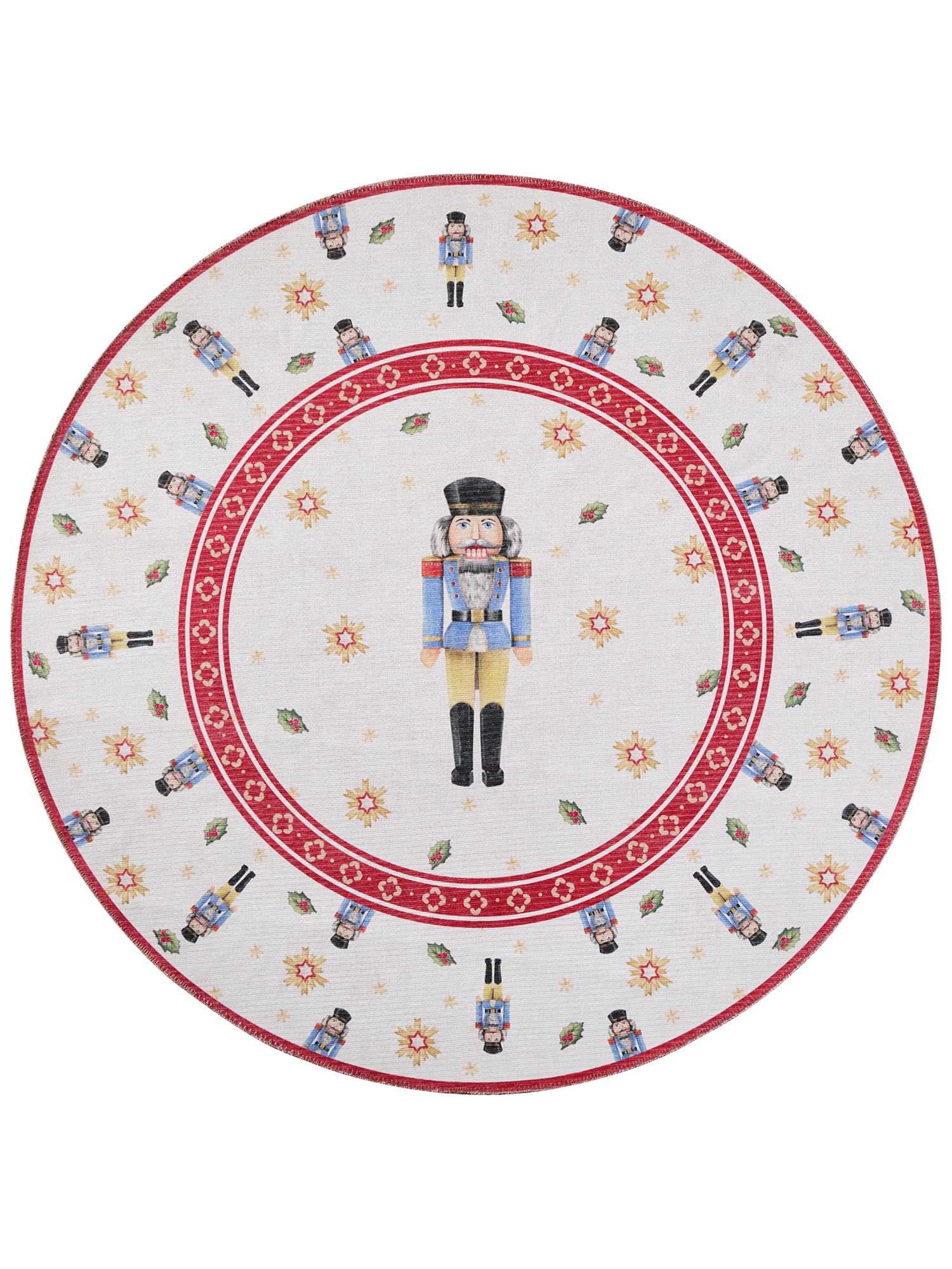 Villeroy & Boch Teppich »Toy's Deleight Limited Edition Nutcracker«, rund, 3 mm Höhe, Limited Edition, Weihnachten, Wohnzimmer, Baumrock, Waschbar, Rund